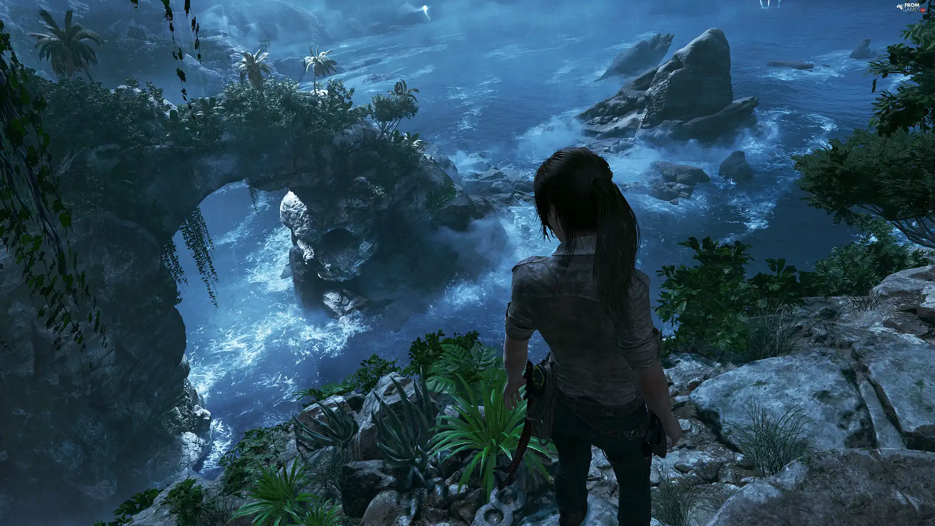 Lara Croft, rocks, Shadow of the Tomb Raider, Tomb Raider 2018, game