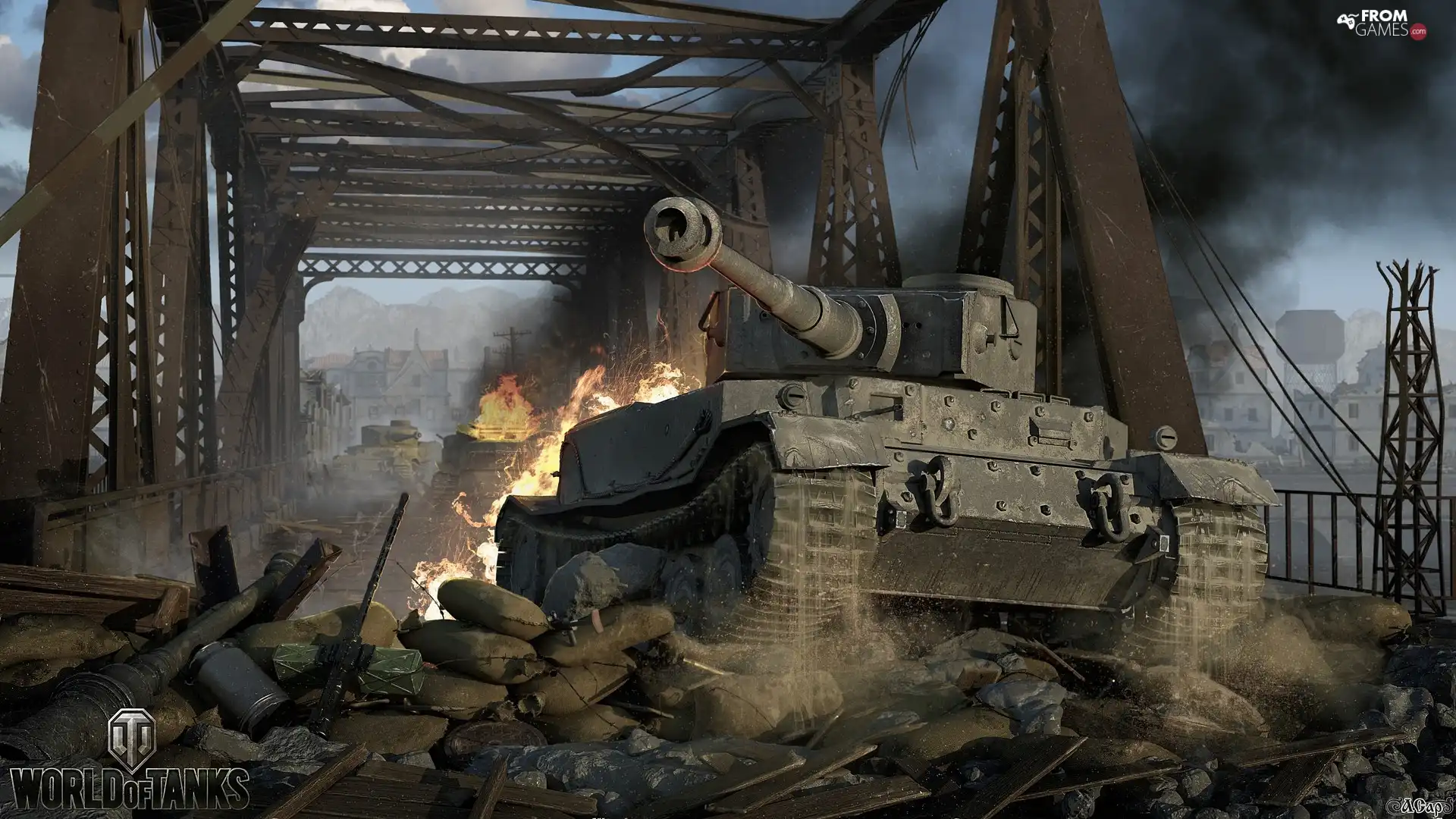 game, tank, bridge, World Of Tanks