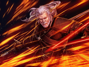 Geralt of Rivia, Big Fire, The Witcher 3 Wild Hunt, The Witcher 3 Wild Hunt, game