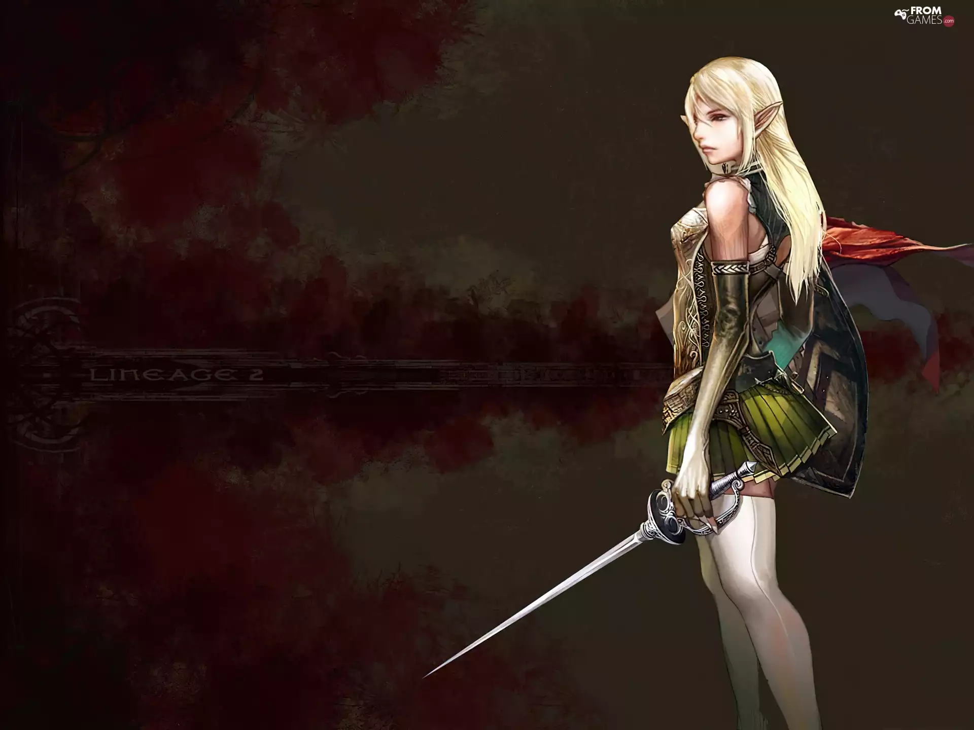 Lineage 2, elf, sword, Women