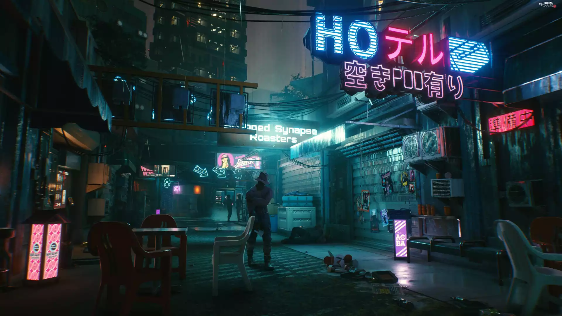 Street, Night, Cyberpunk 2077, form, game