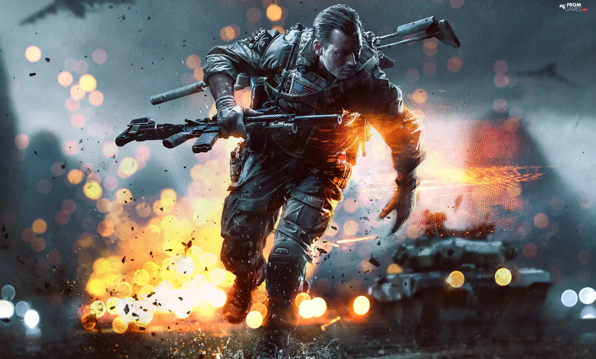 Battlefield 4, tank, explosion, soldier