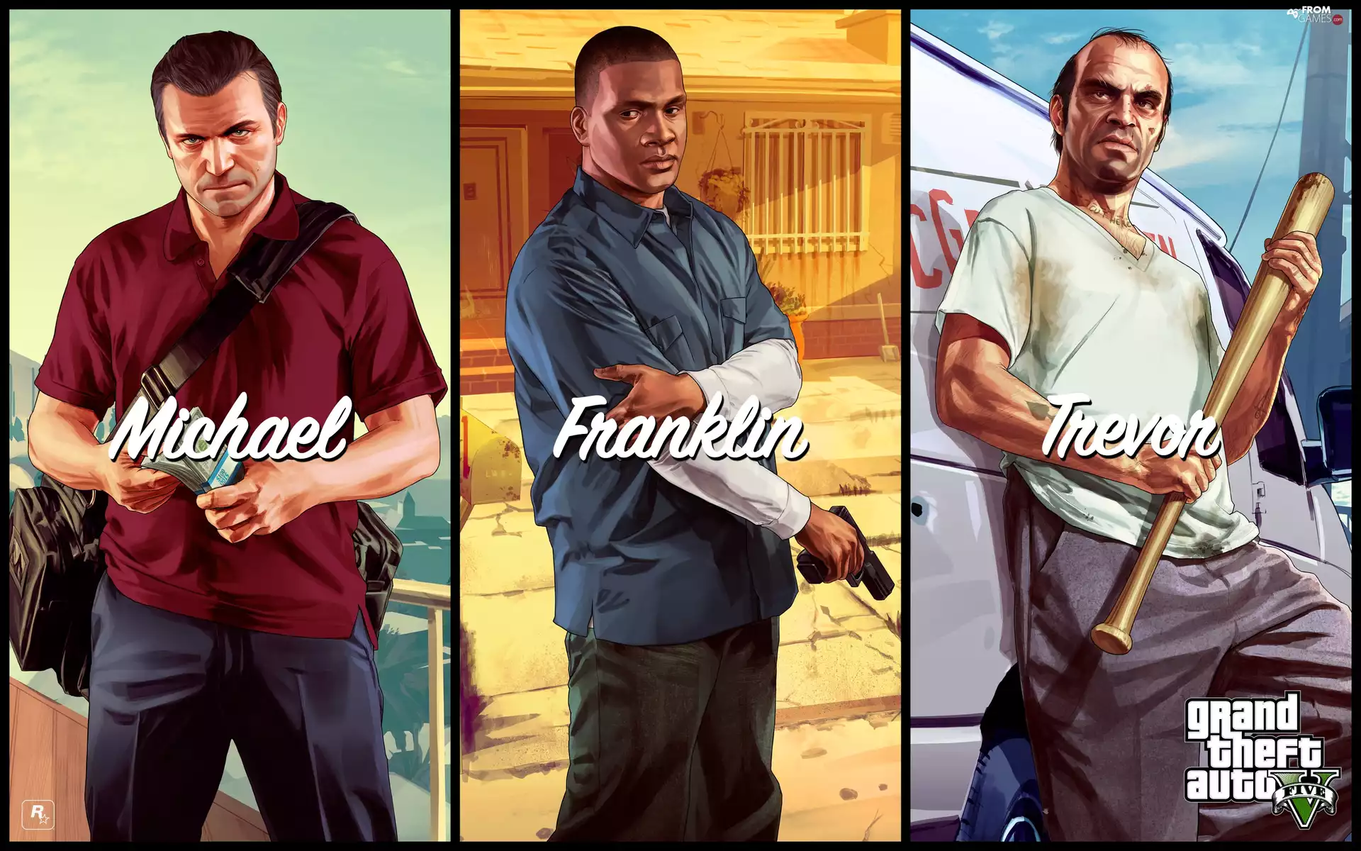 GTA 5, Franklin, Trevor, Michael