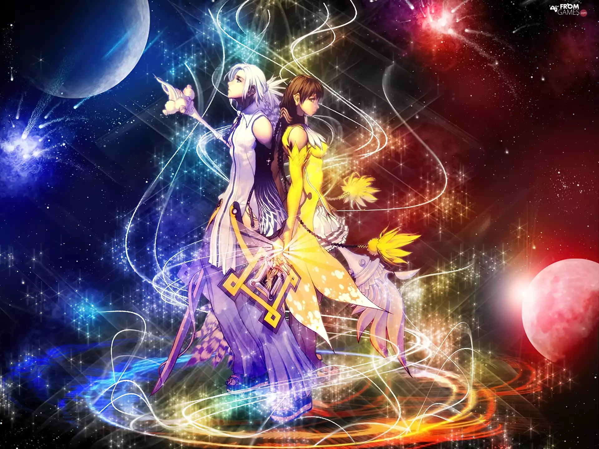 a man, form, Galaxy, Women, Magna Carta, sword, Planet