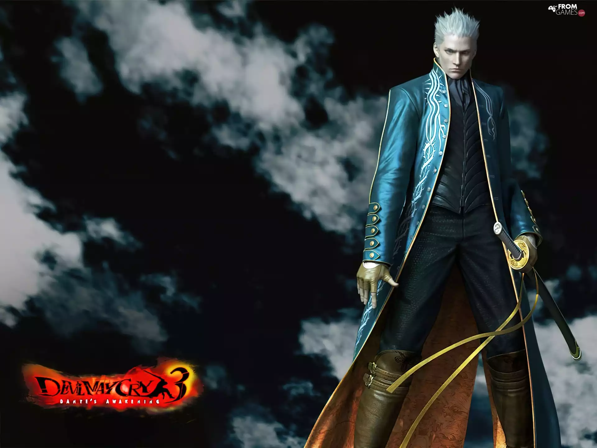 Devil May Cry, a man, sword, form