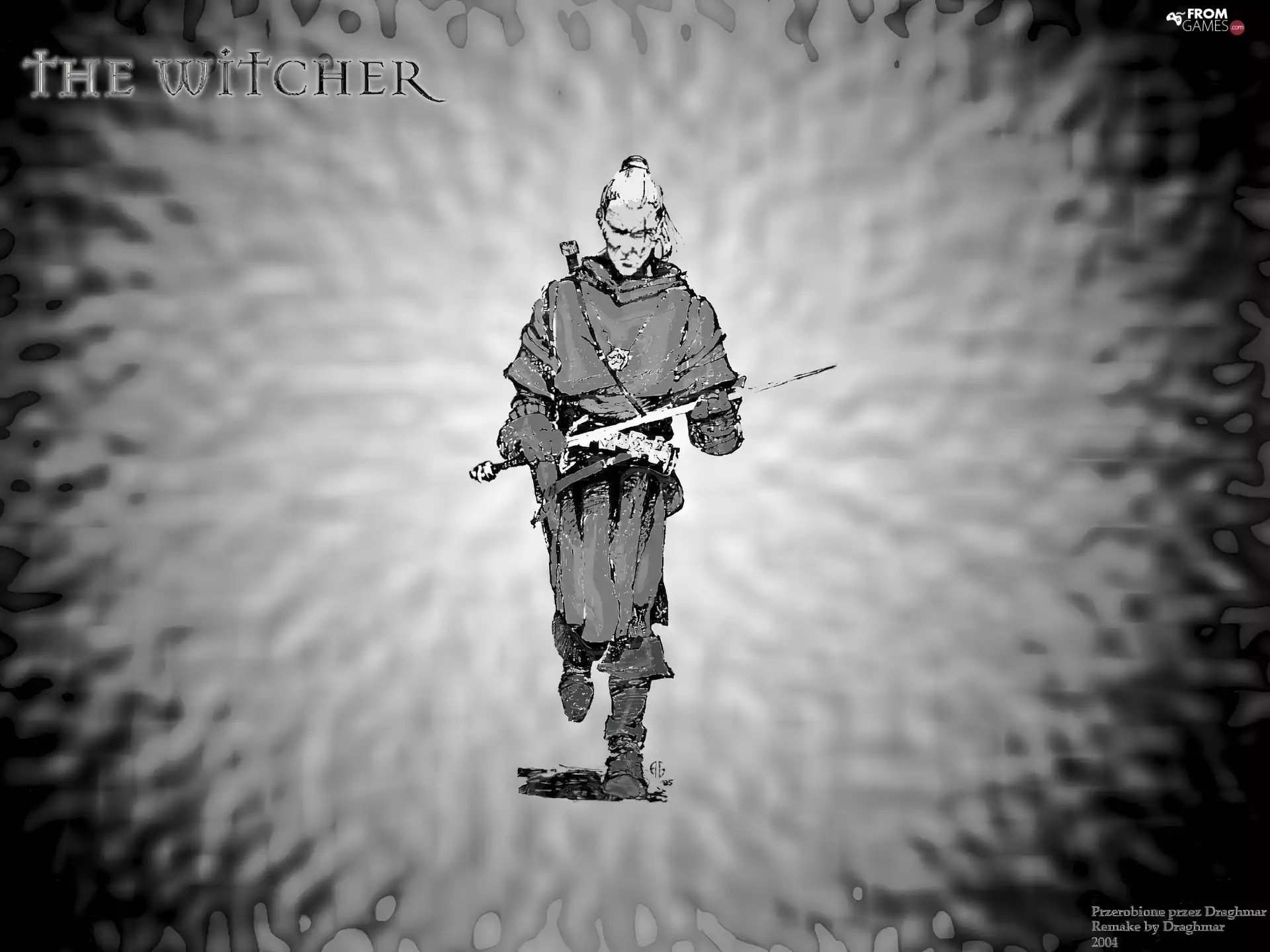 the witcher, graphics, a man, fighter