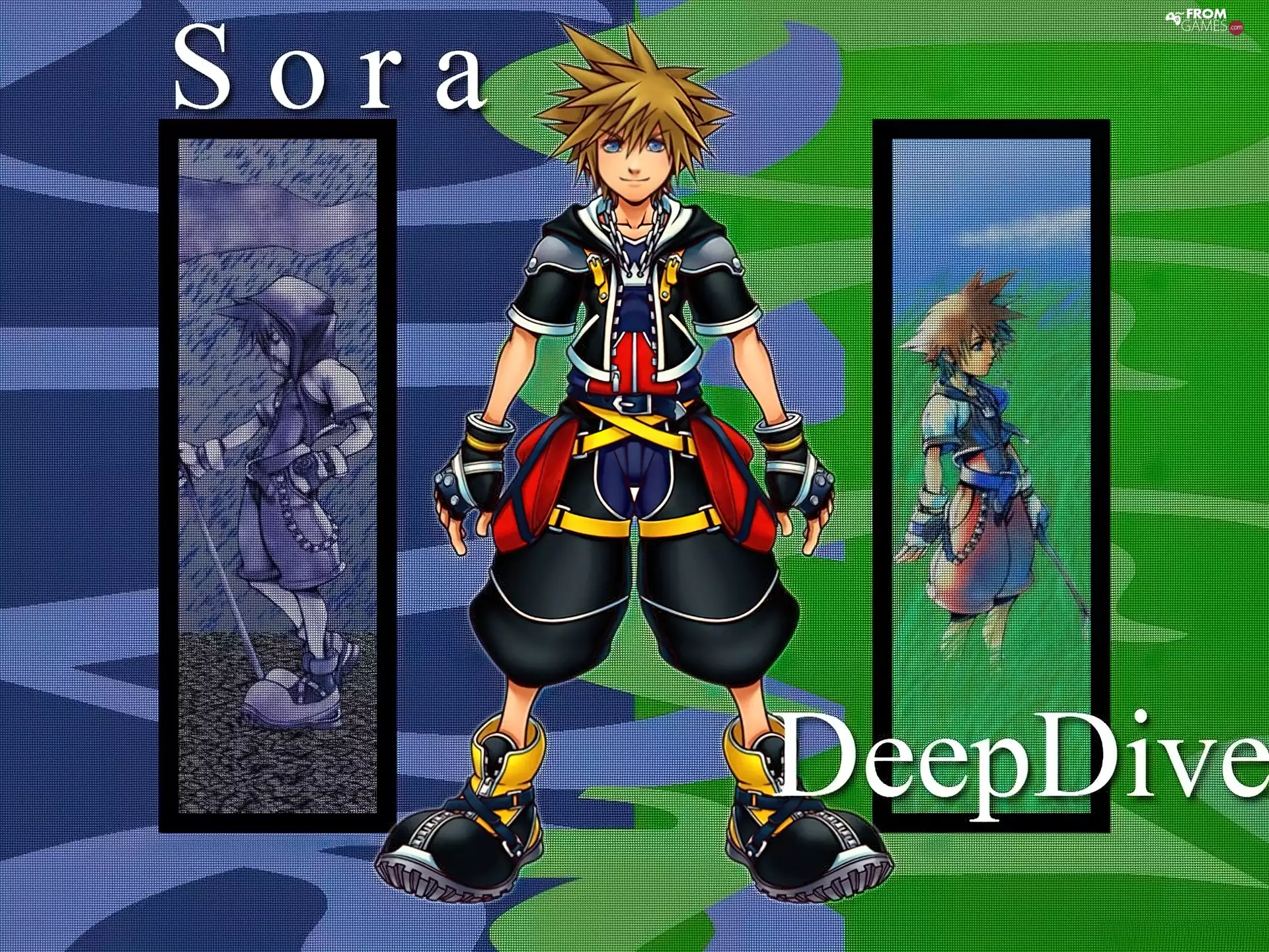 Women, graphics, form, a man, Kingdom Hearts