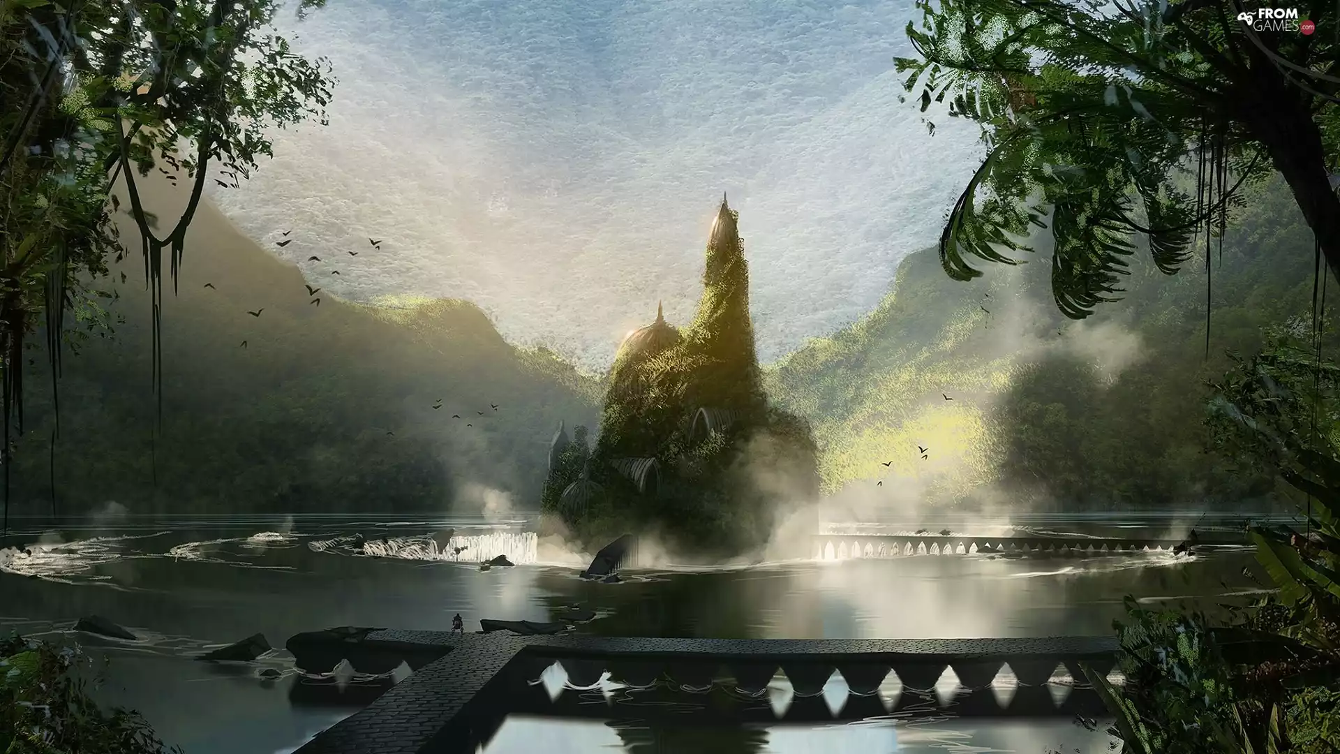 Dragon Age, lake, bridge, Inquisition