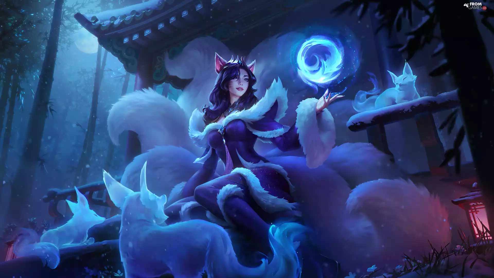 Ahri, Women, White, ears, fox, form, League Of Legends, Fur