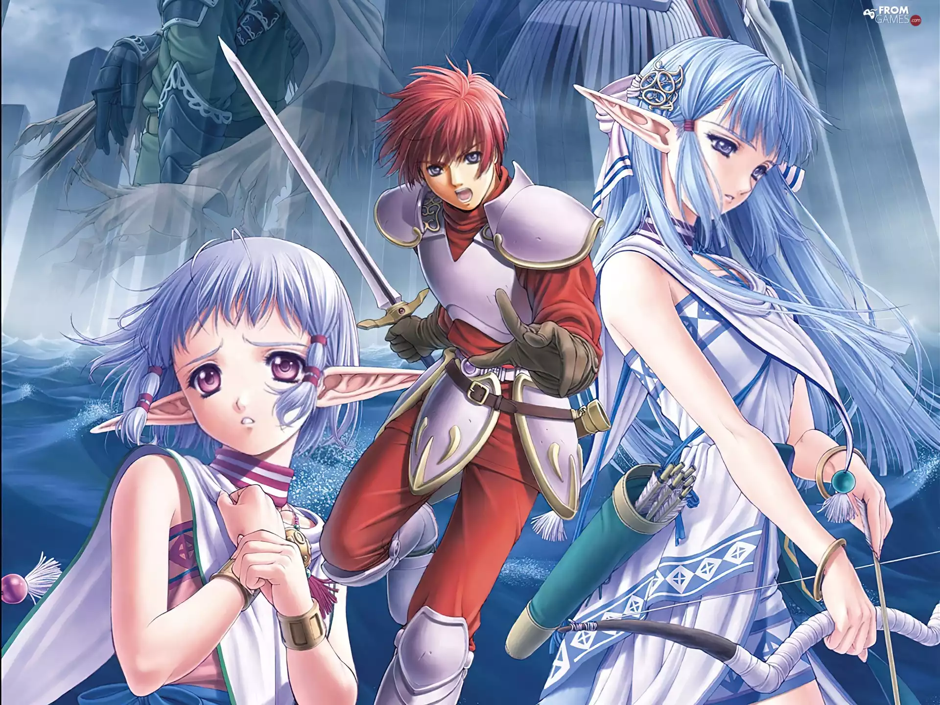 graphics, Characters, sword, Ys Vi The Ark Of Napishtim, Bow, Manga
