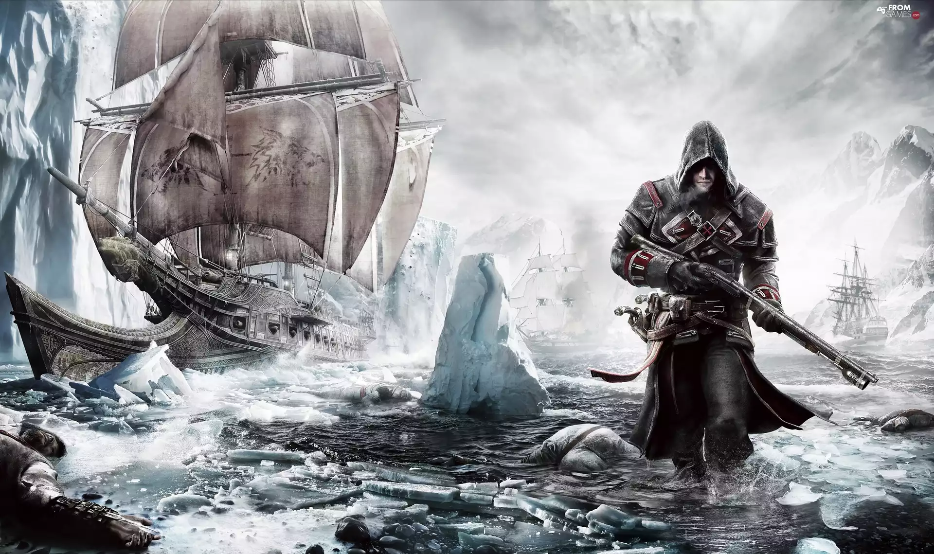 Assassins Creed Rogue, Morrigan Ship, Icebergs, Shay Patrick Cormac
