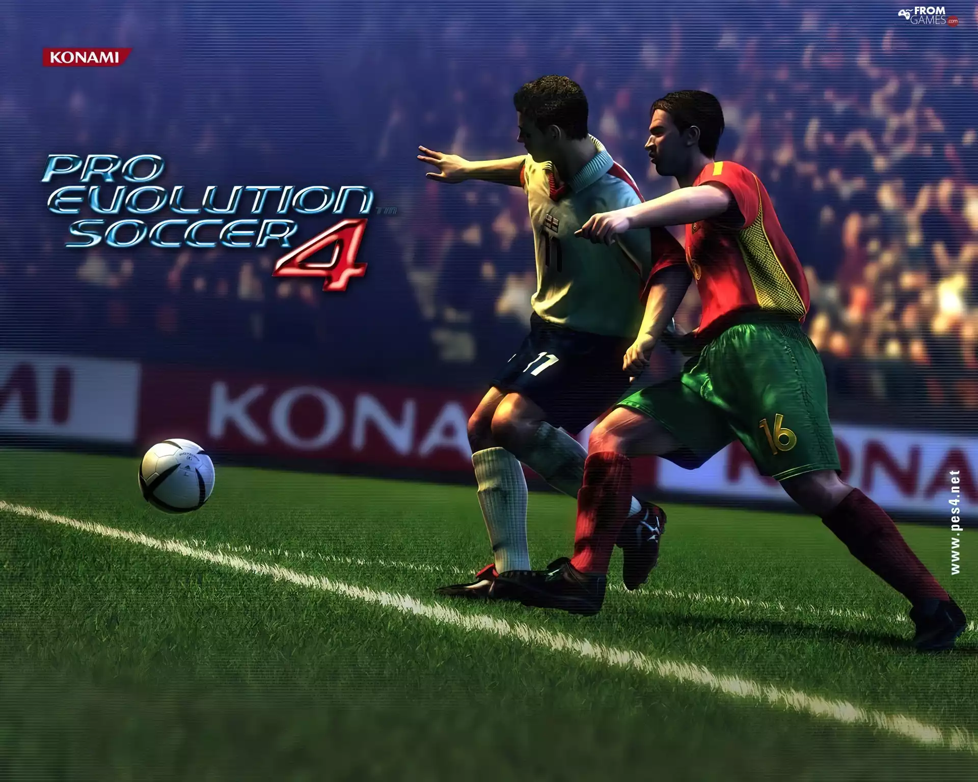 players, Pro Evolution Soccer 4, football, grass, Ball