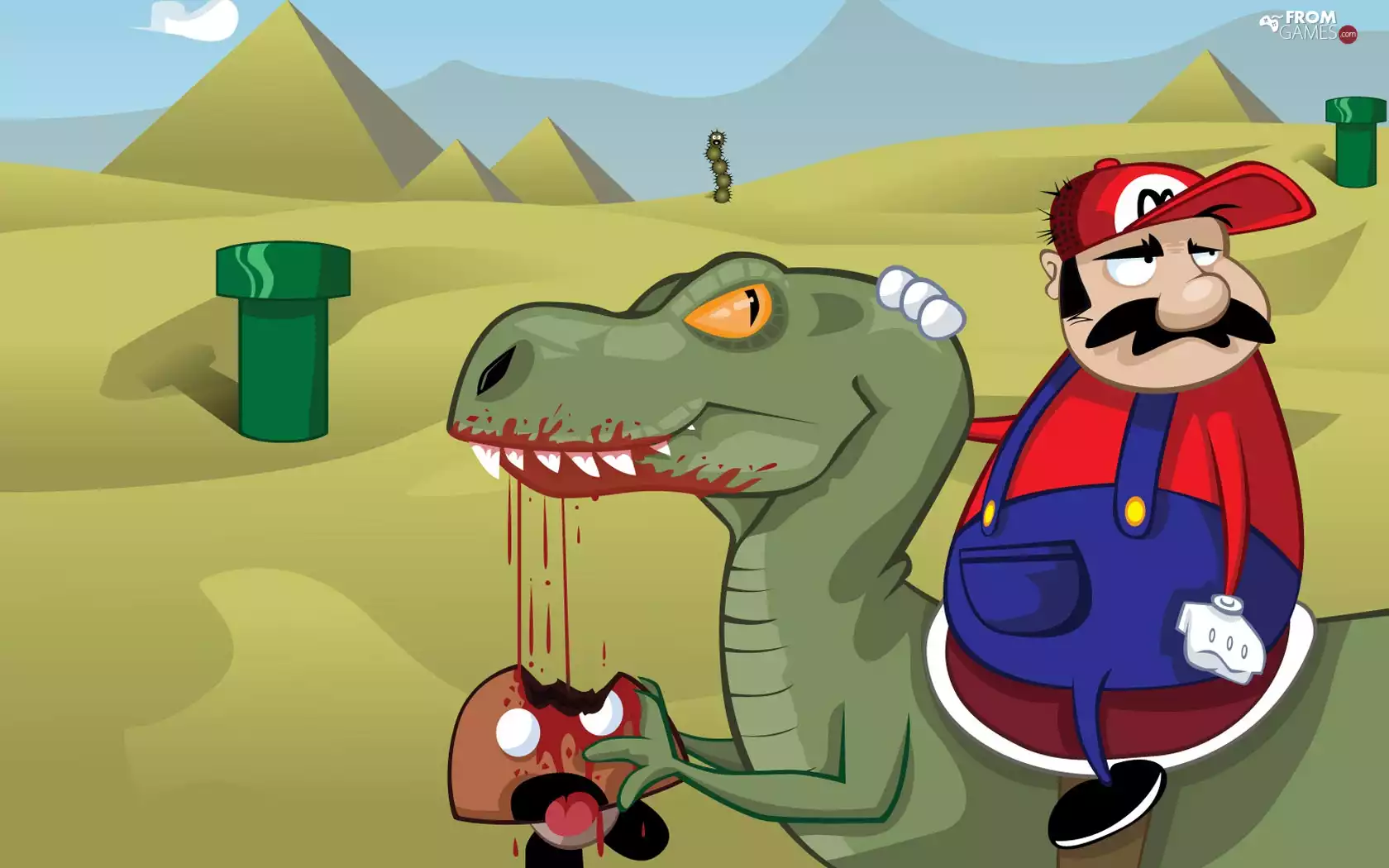 blood, Mario, dinosaur