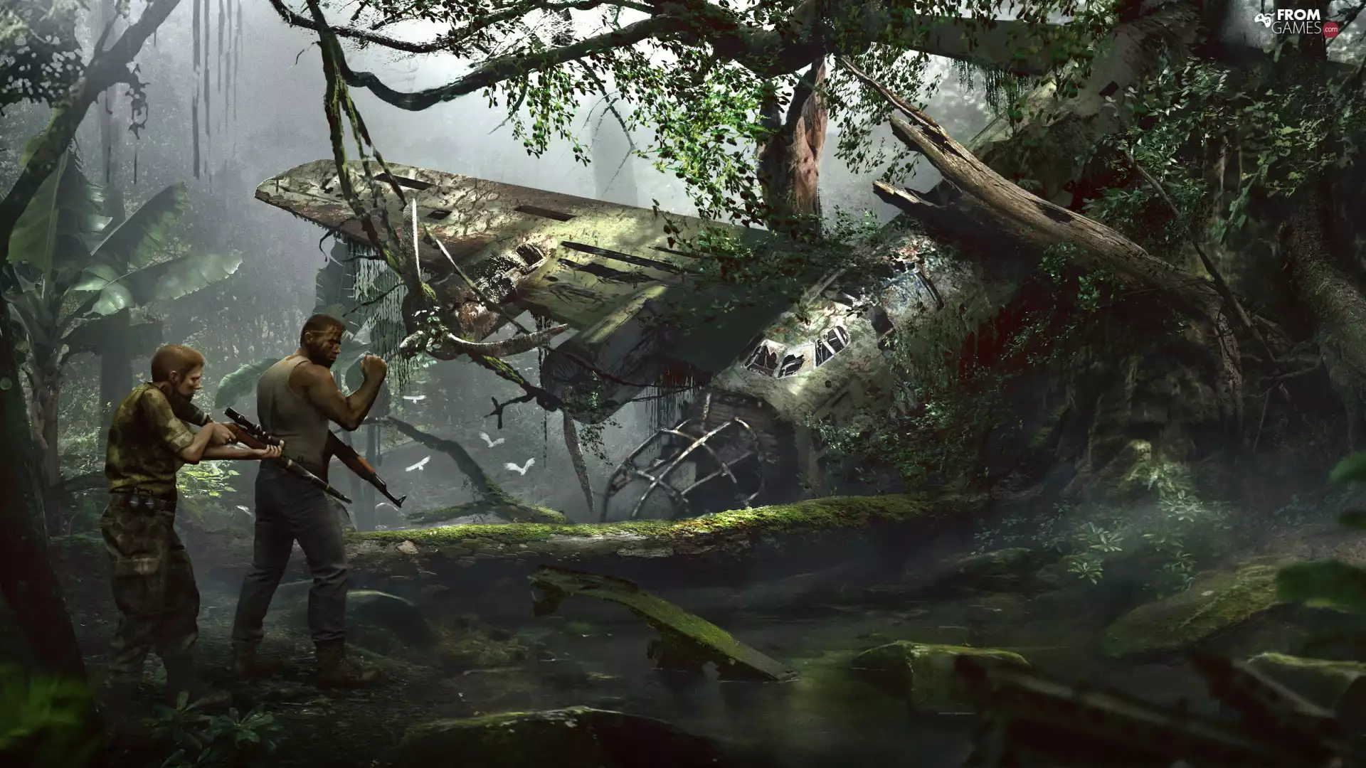 broken, game, jungle, Characters, plane, Mafia 3