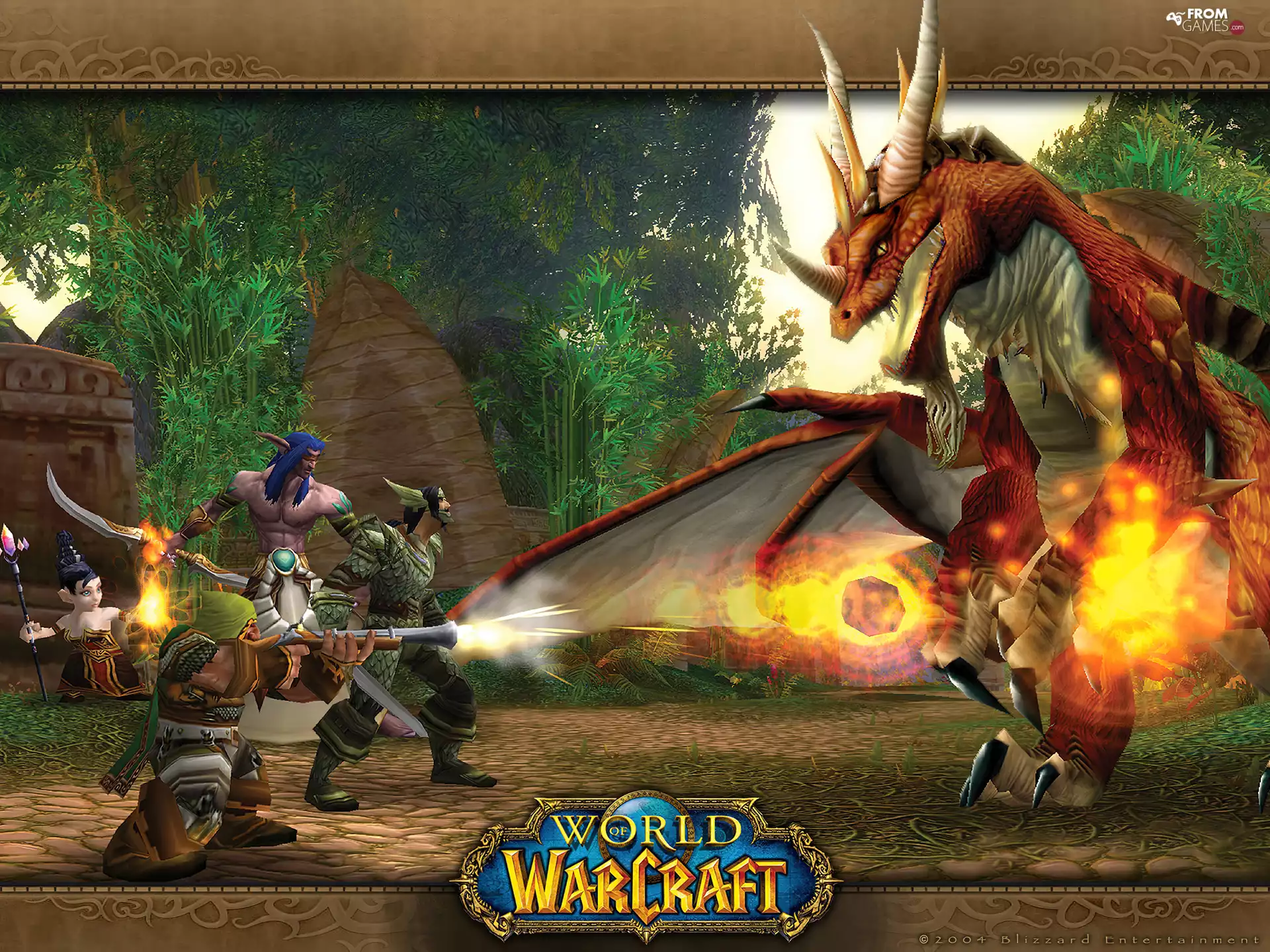 Dragon, World of Warcraft, fantasy, graphics, Fight, Characters
