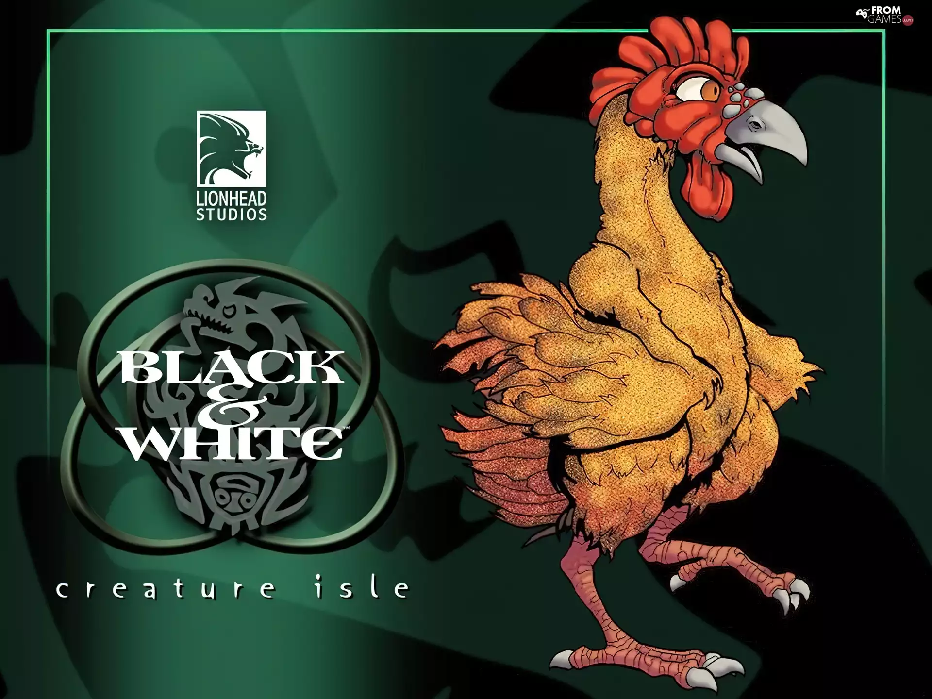 logo, Creature Isle, chicken