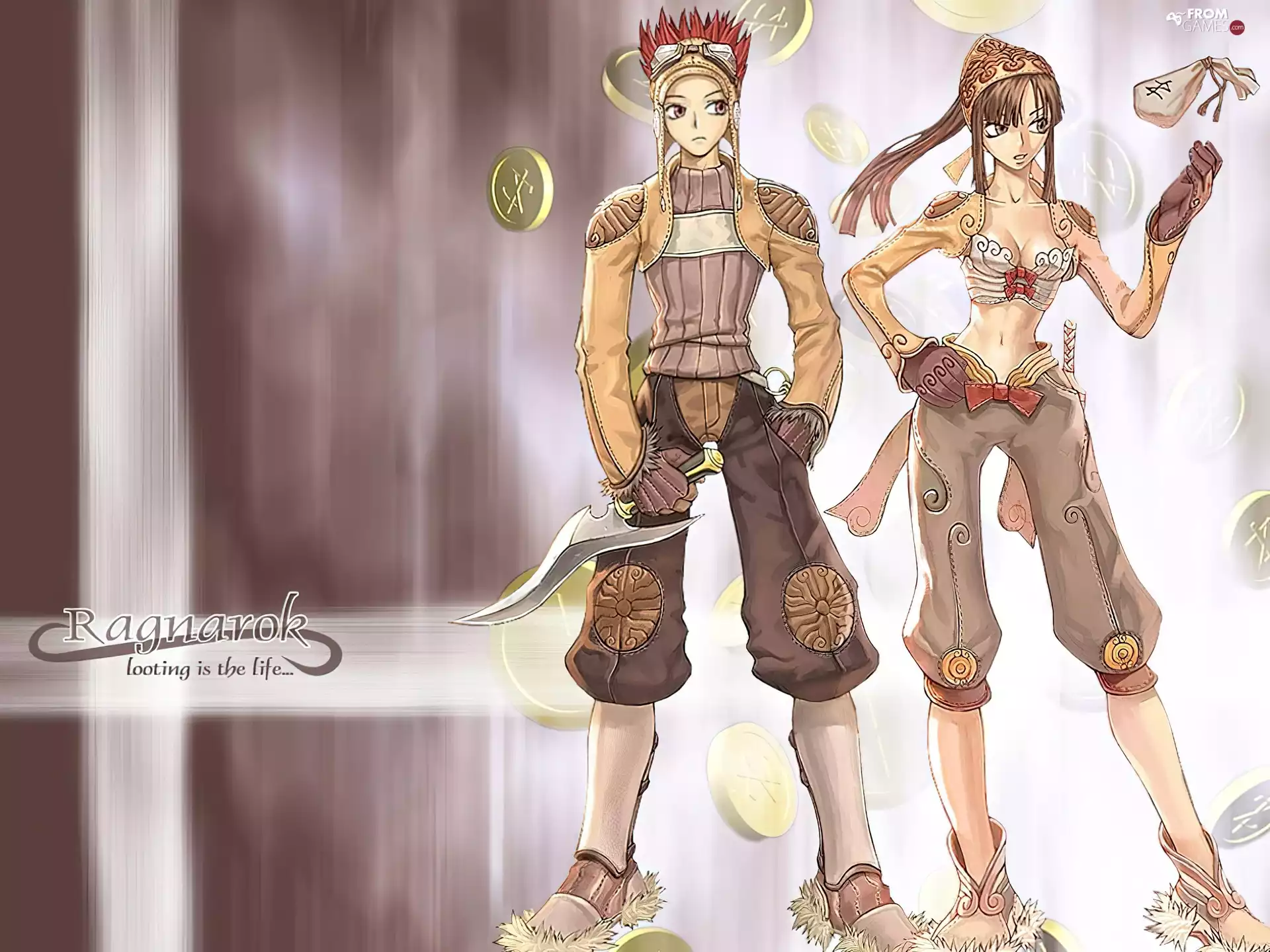 a man, Characters, coins, Ragnarok, purse, Women