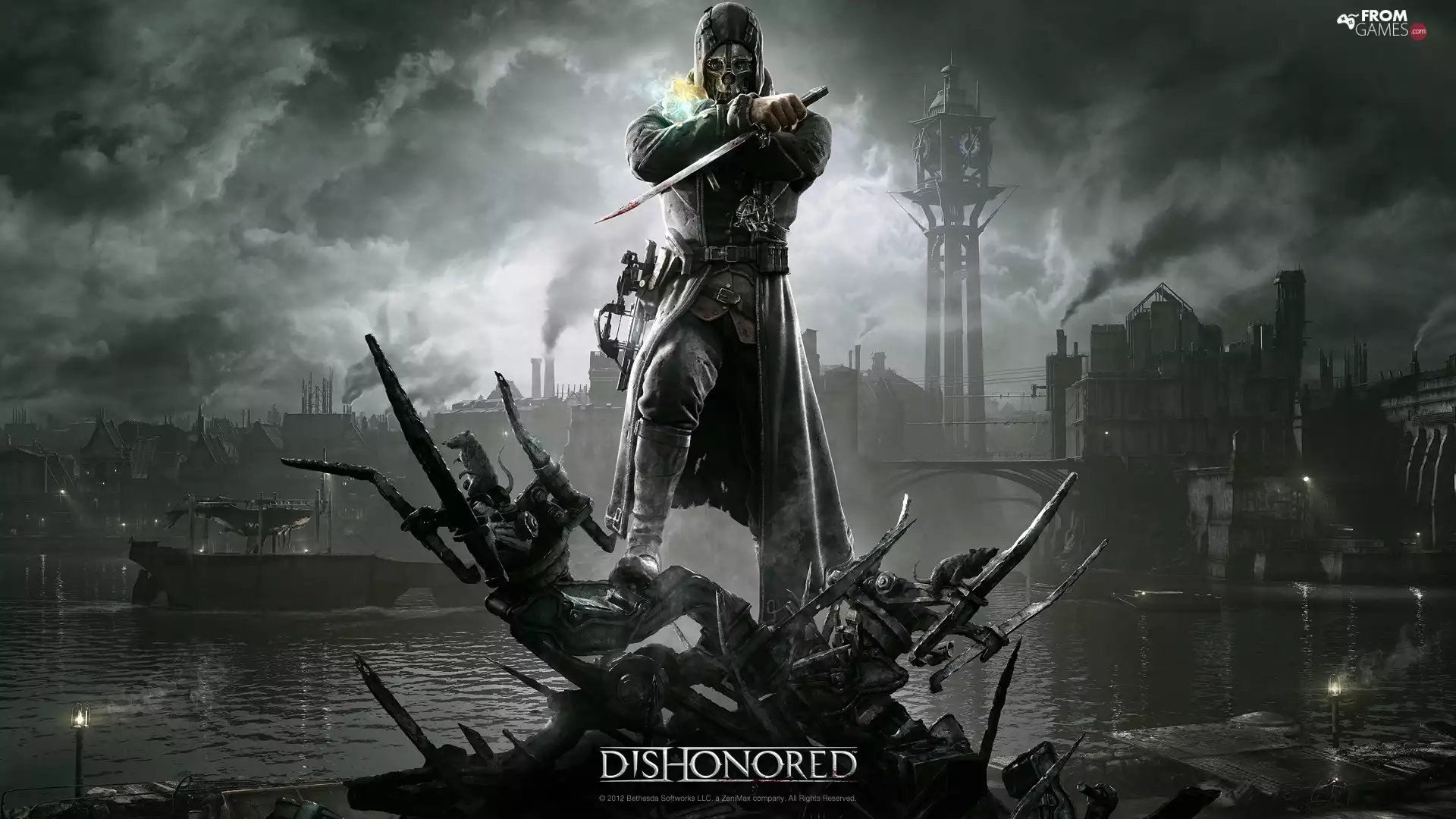 dishonored, Mask, dagger, Corvo