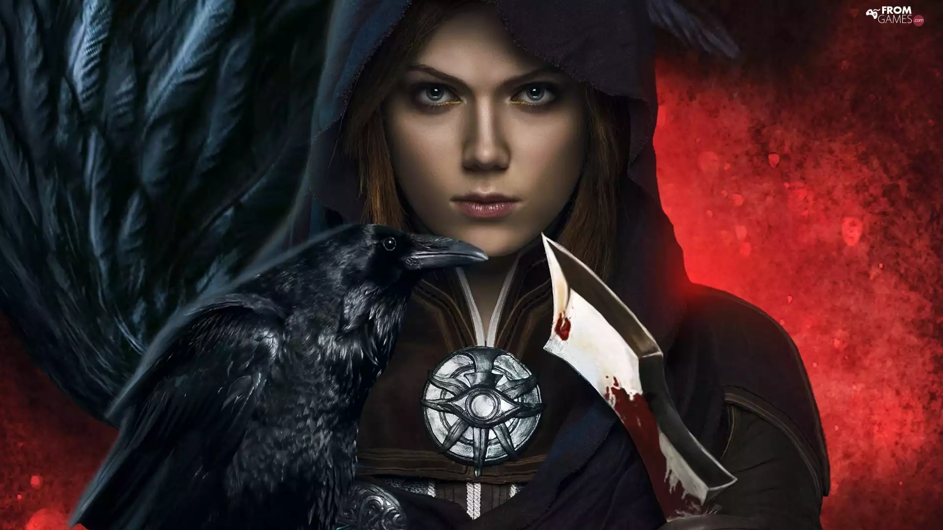 Crow, Dragon Age: Inquisition, blood, girl, Leliany, dagger