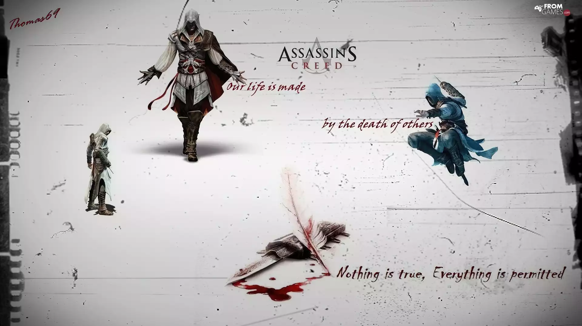 blood, Assassins Creed, dagger