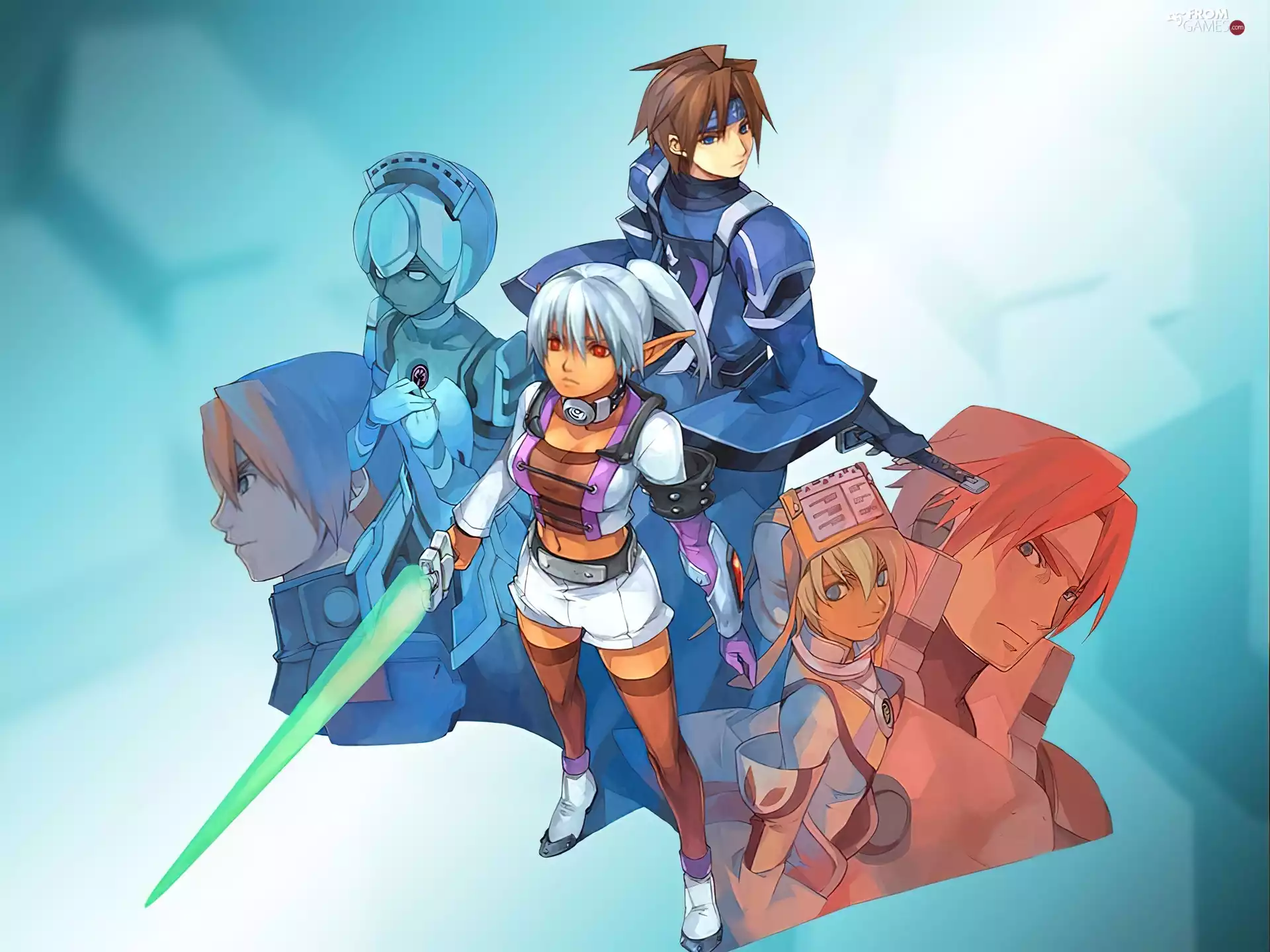 Phantasy Star Online, elf, sword, Characters