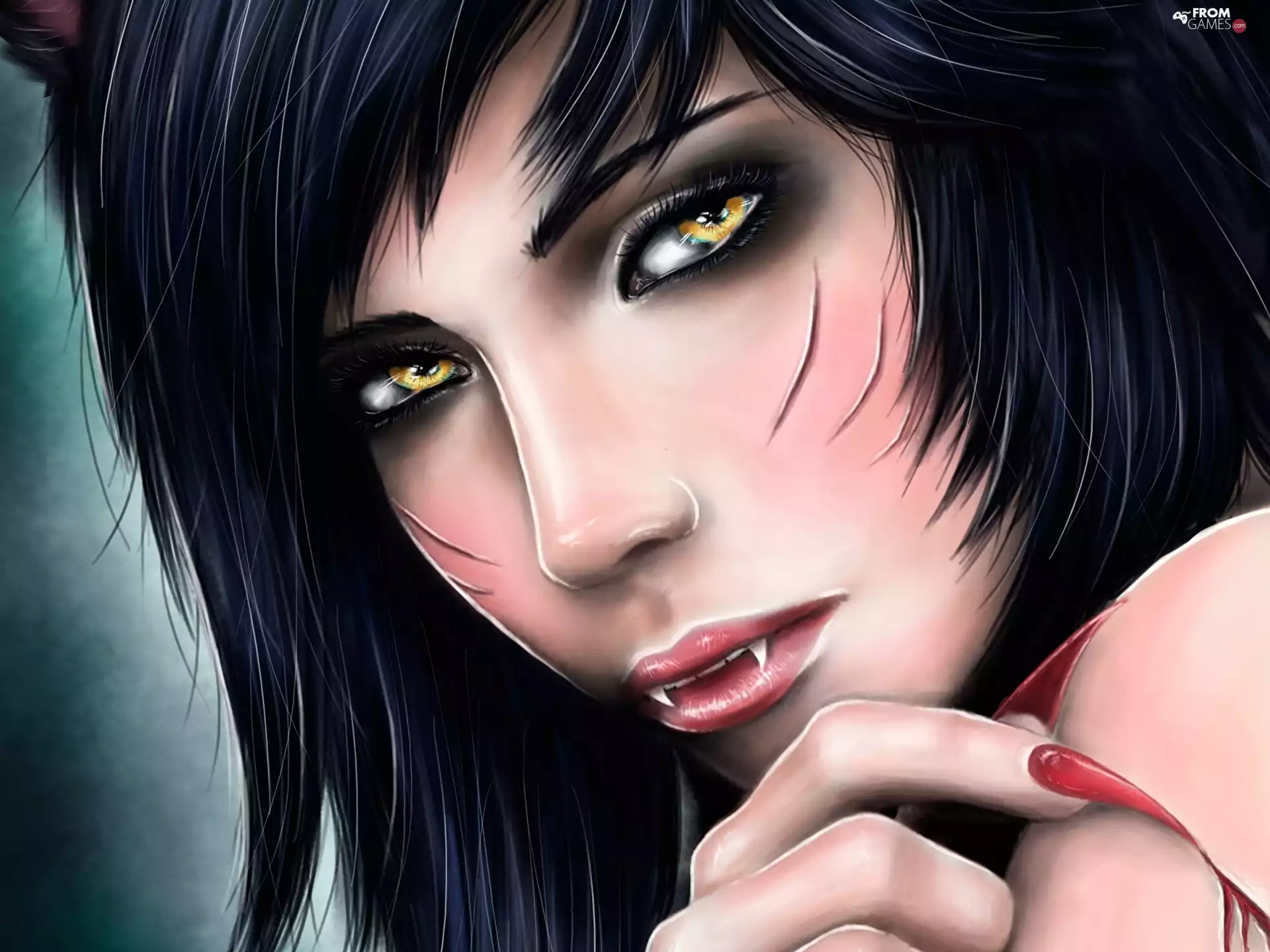 Teeth, Women, Ahri, face, League Of Legends