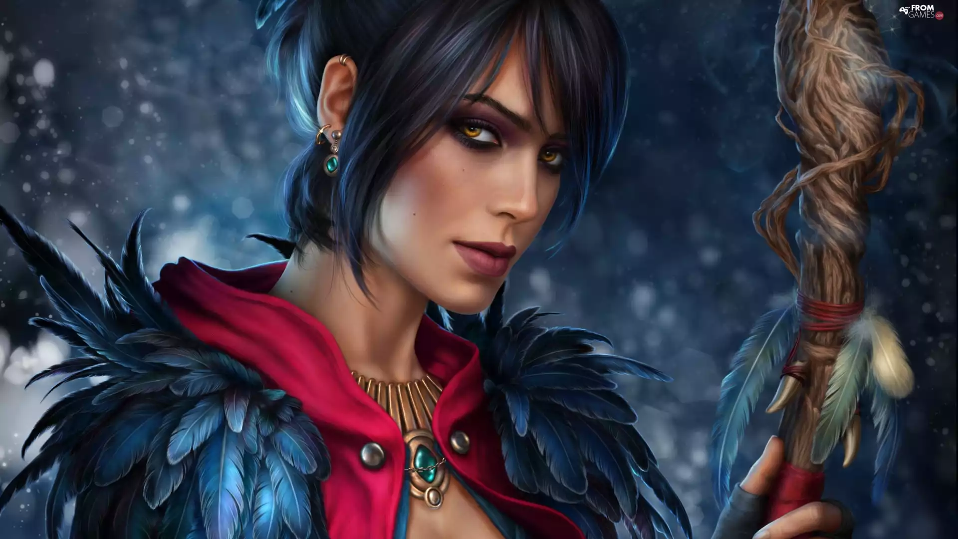 form, Dragon Age, spear, Morrigan, game, Women, fantasy
