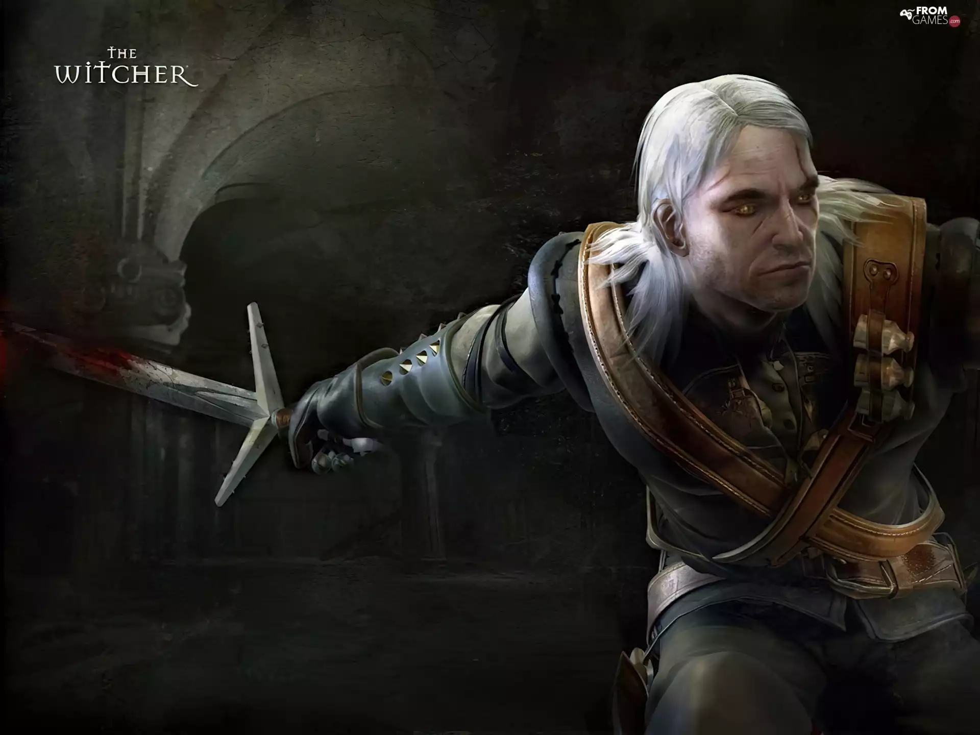 the witcher, sword, fantasy, a man