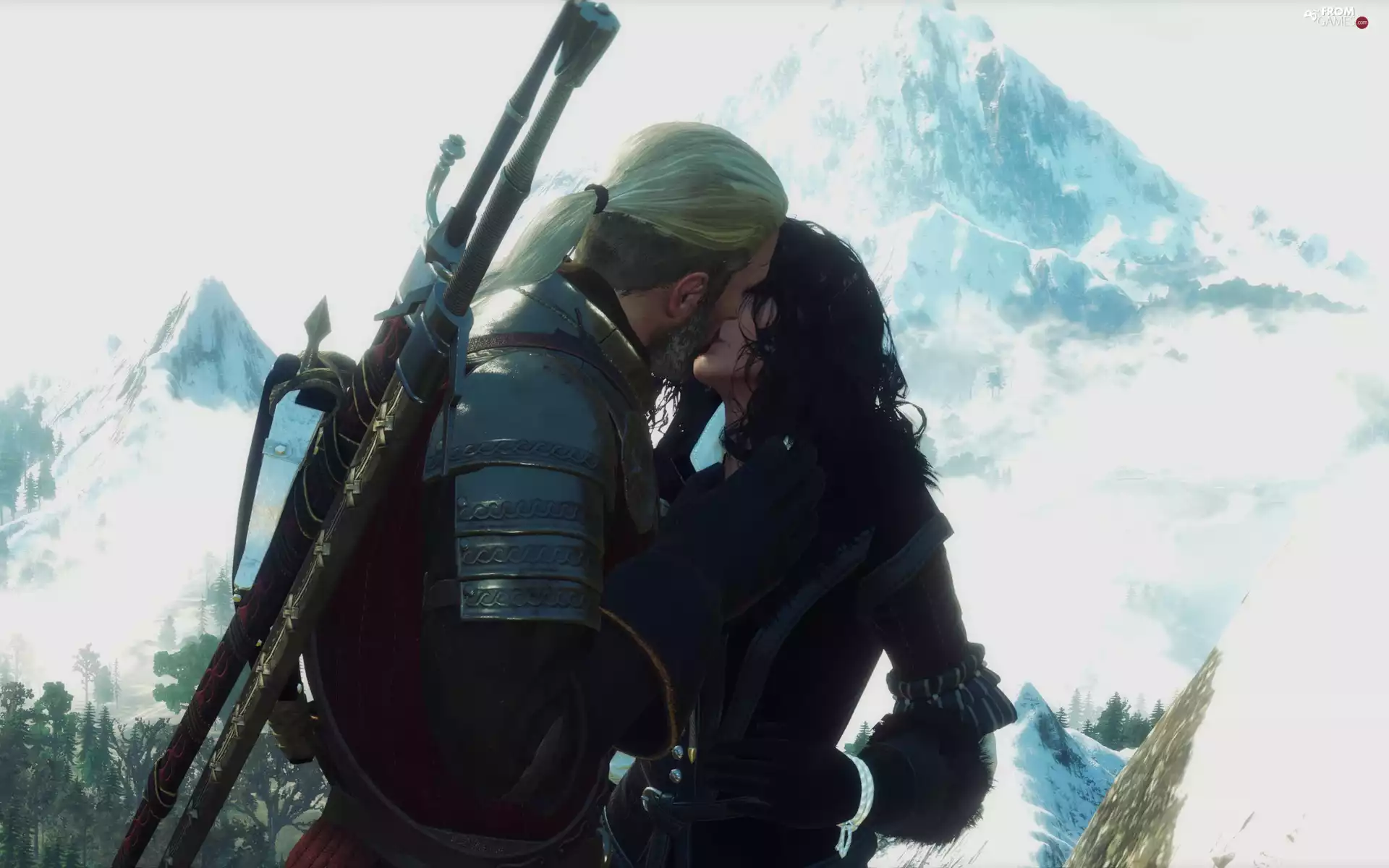 The Witcher 3 Wild Hunt, game, Yennefer, kiss, Geralt, The Witcher 3 Wild Hunt