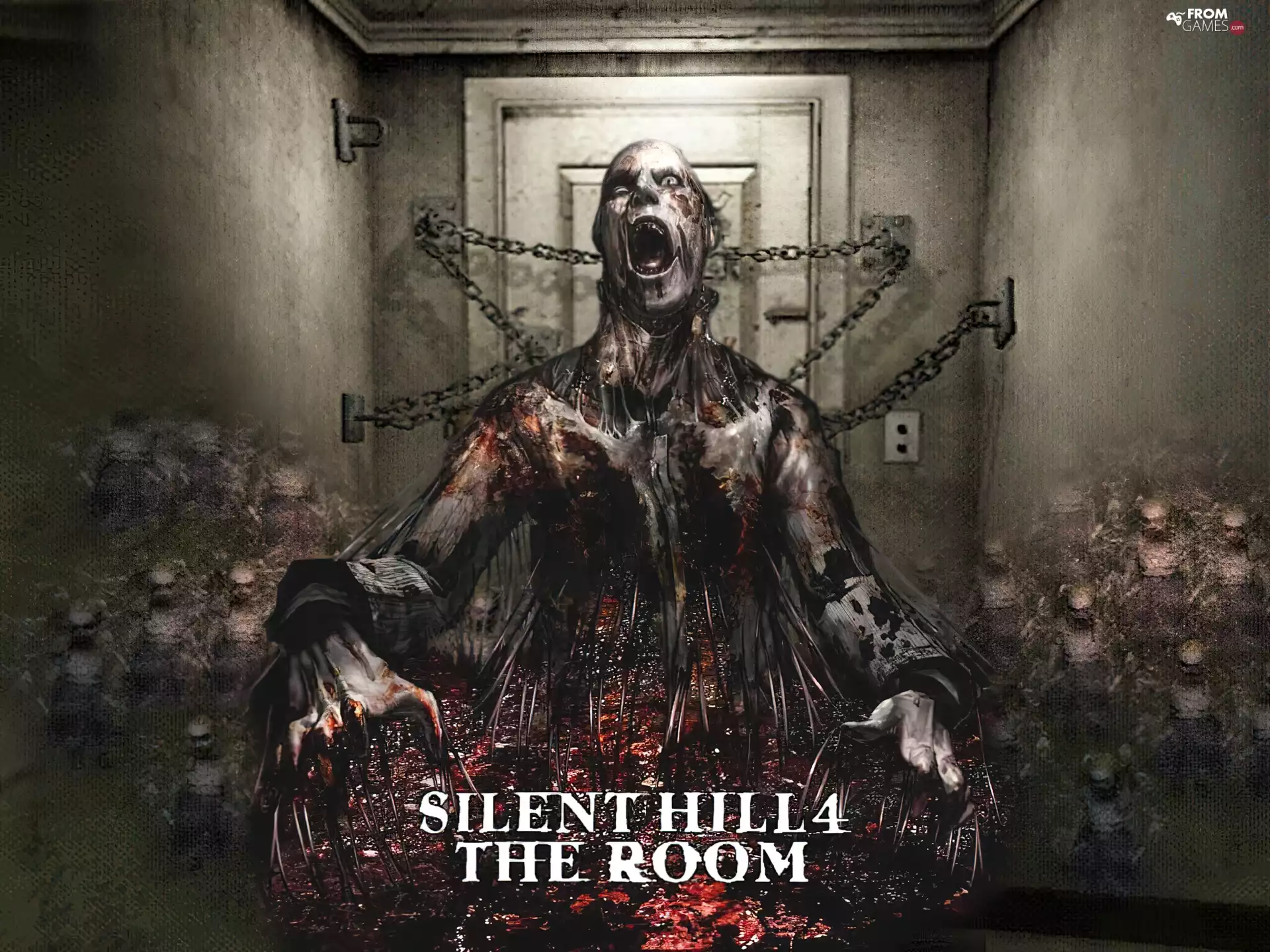 chain, corpse, Silent Hill 4, form