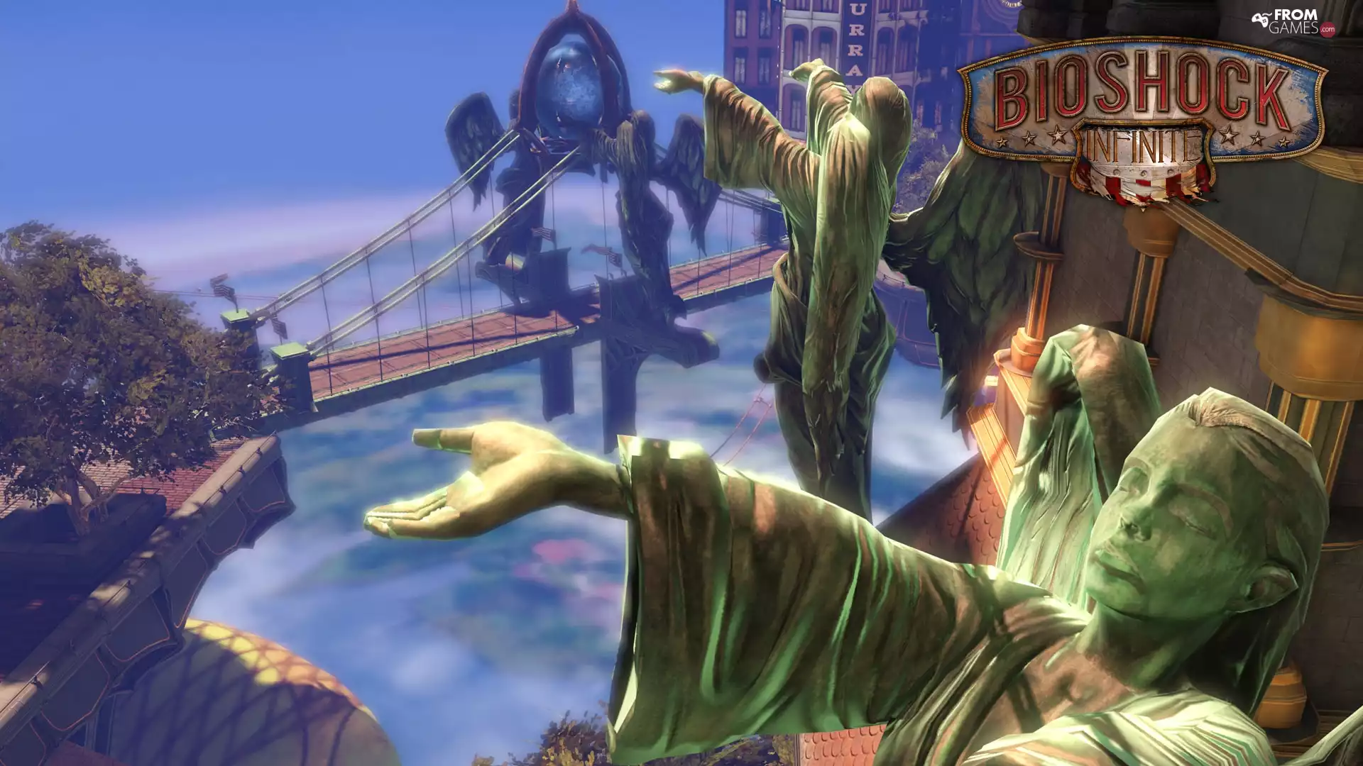 Bioshock Infinite, statues, Angels, Columbia
