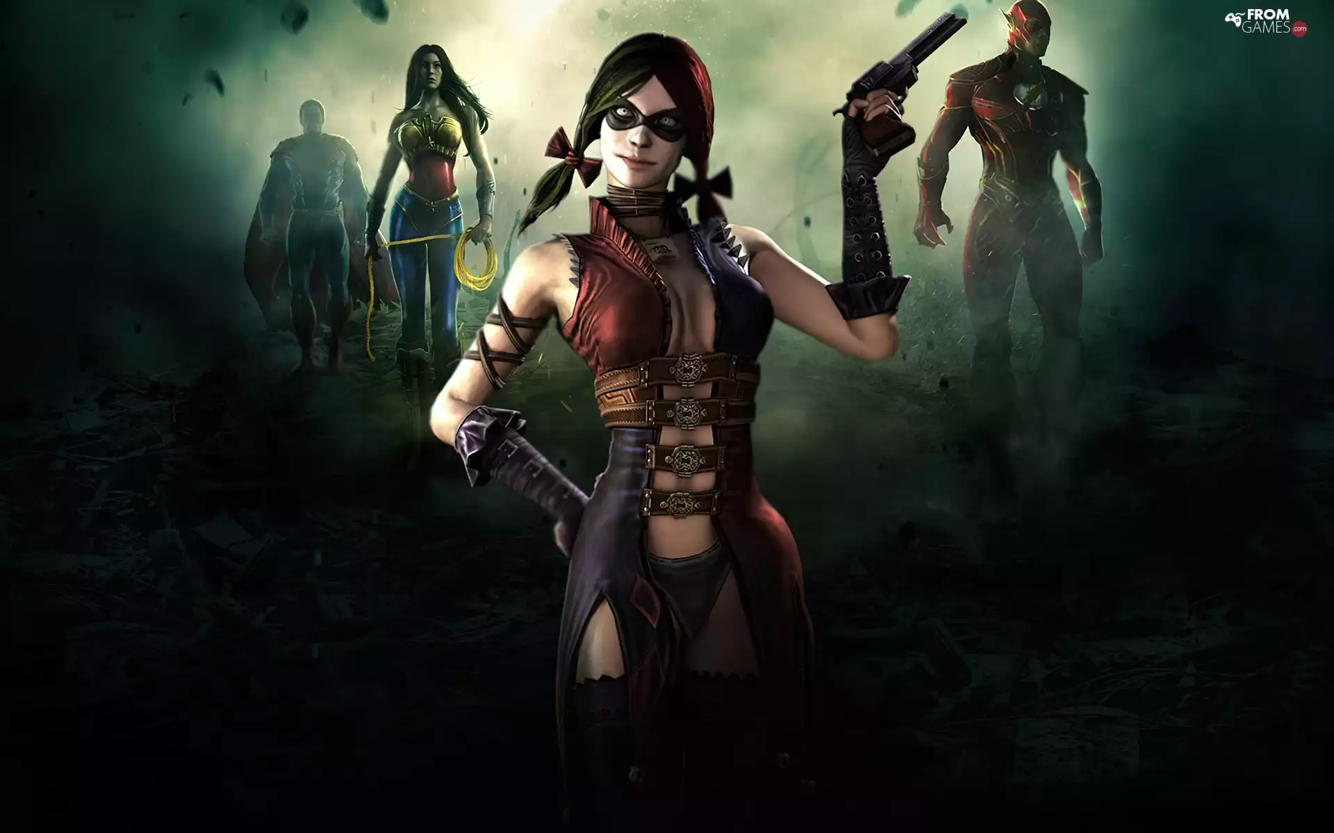 Injustice Gods Among Us, Wonder Woman, Flash, Harley Quin