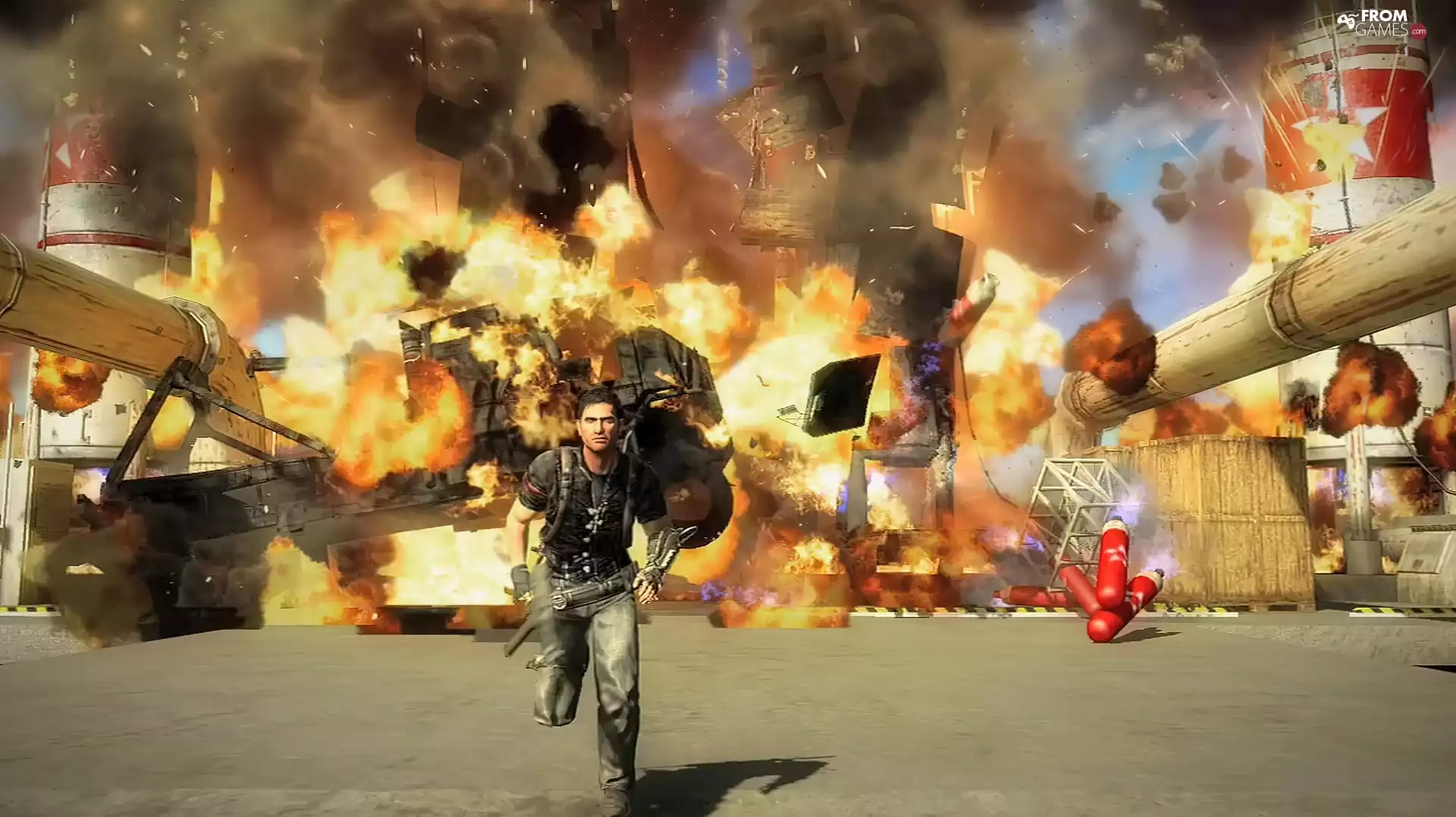 escape, Just Cause 2, explosion