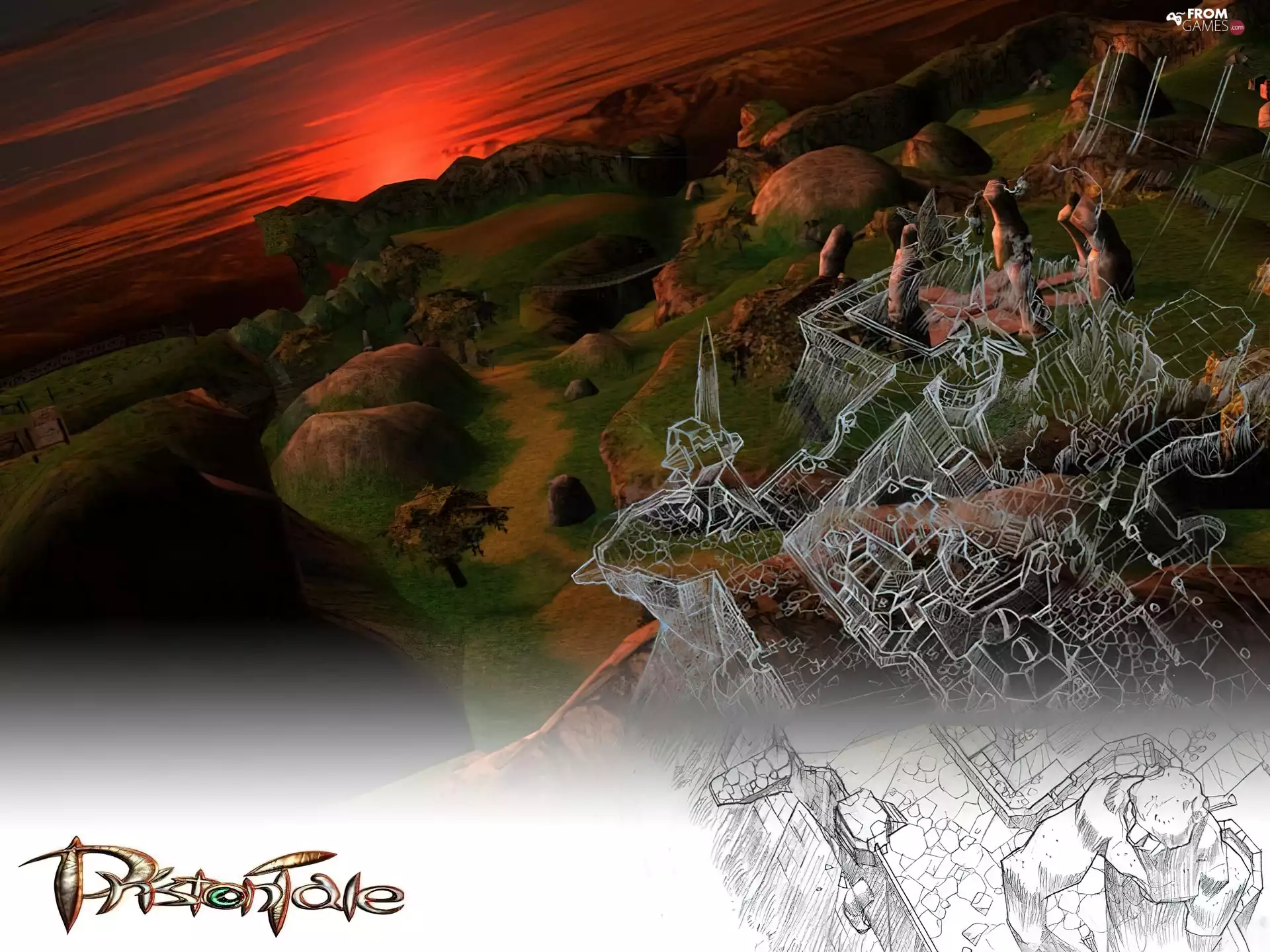 sun, Draft, Mountains, land, Priston Tale