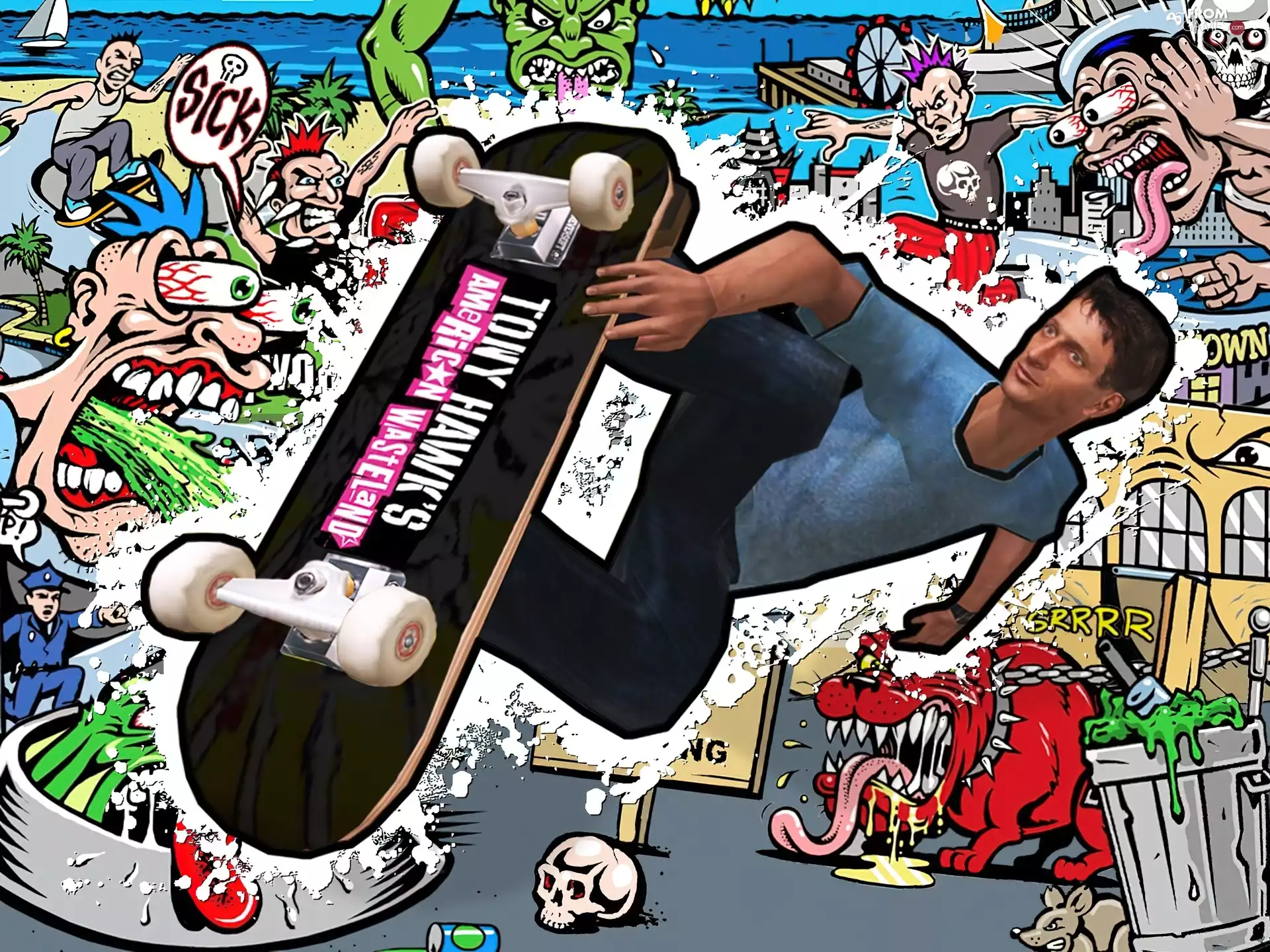 Tony Hawks, a man, Drawing, skate