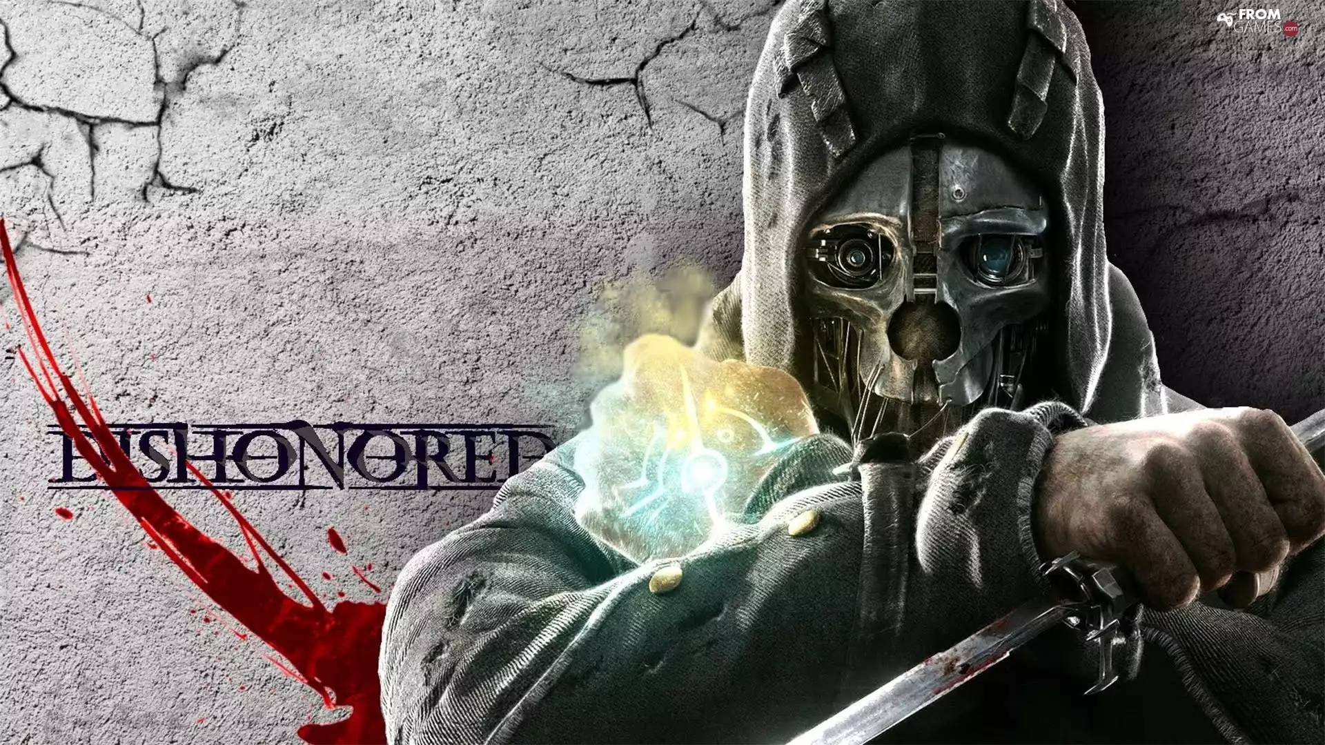 dishonored, Mask, dagger, a man
