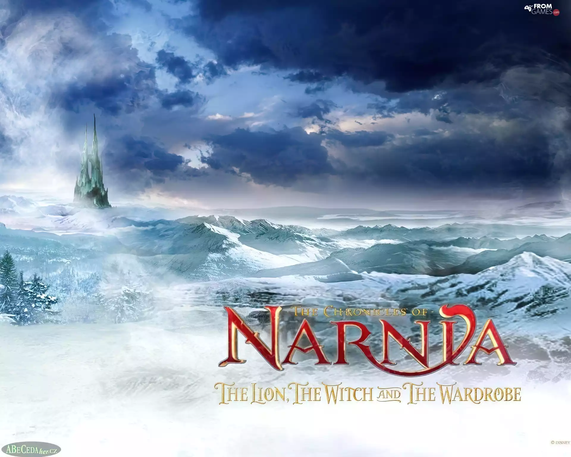 Narnia, snow, Castle, Mountains