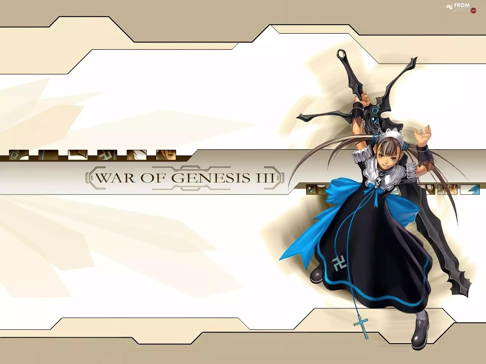 Cross, form, fighter, Women, The War Of Genesis 3, swastika, sword