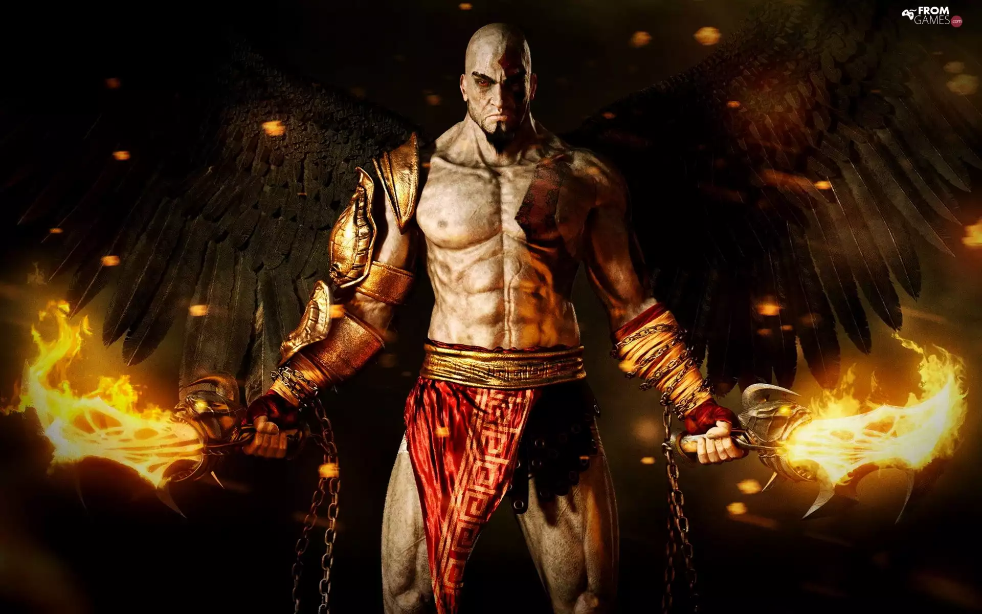 fighter, Swords, God Of War, wings