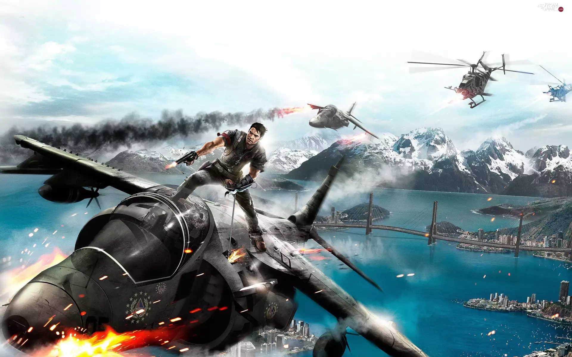 Just Cause 2, Planes, Fight, soldier