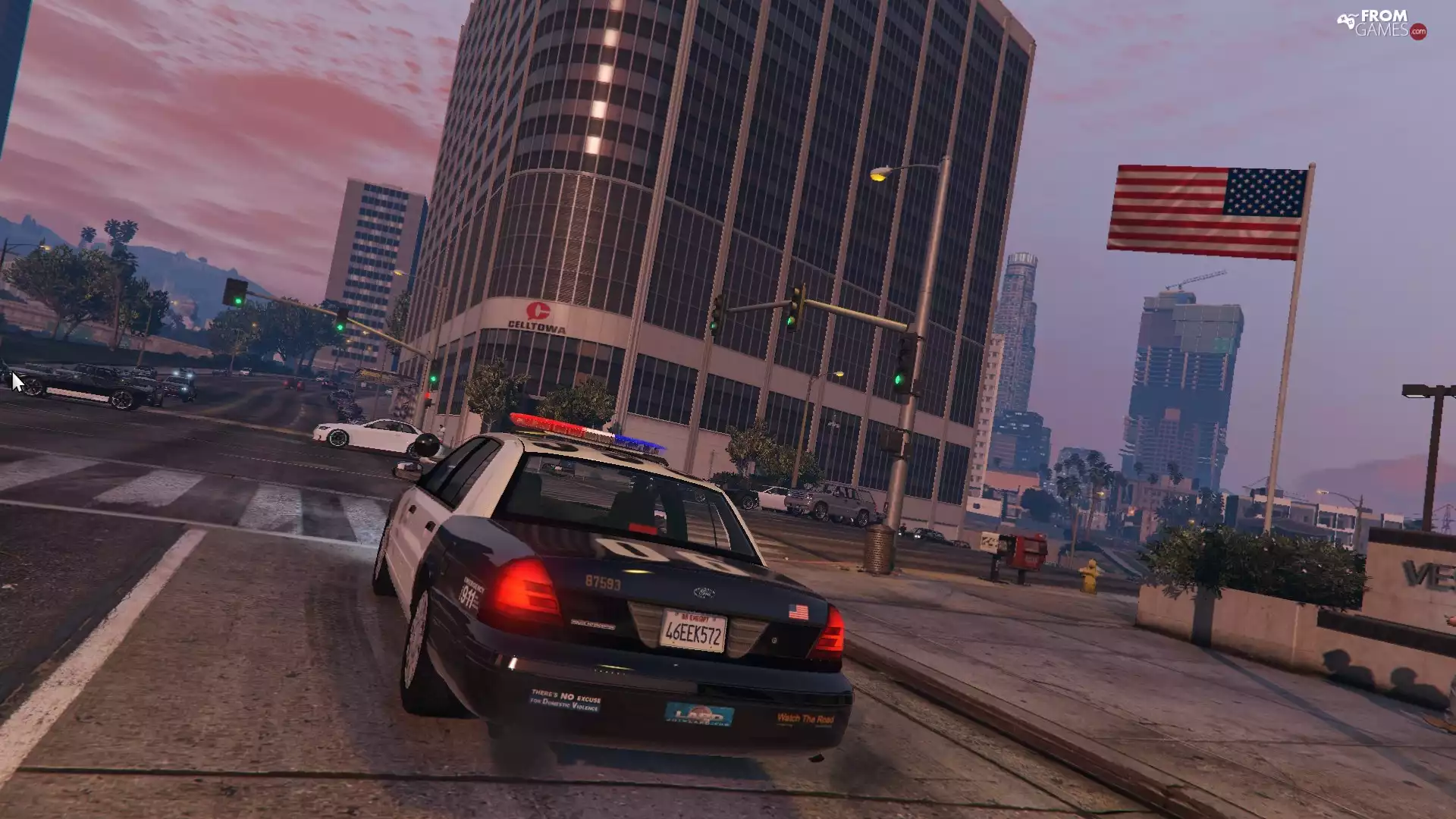 game, Police Car, crossing, GTA5