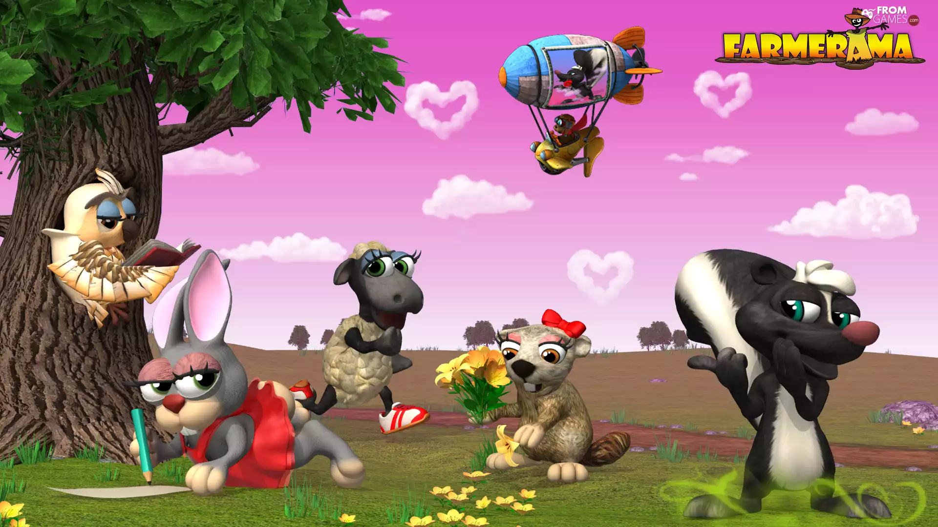 owl, game, skunk, Rabbit, lamb, Farmerama