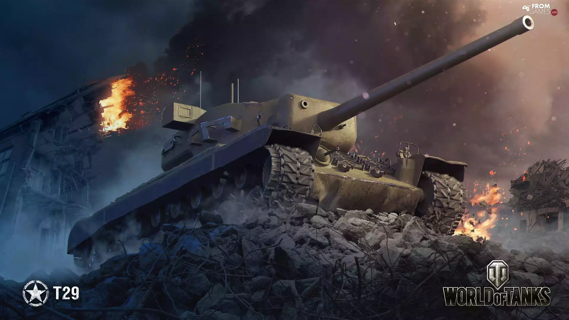 game, Tank T29, ruins, World Of Tanks