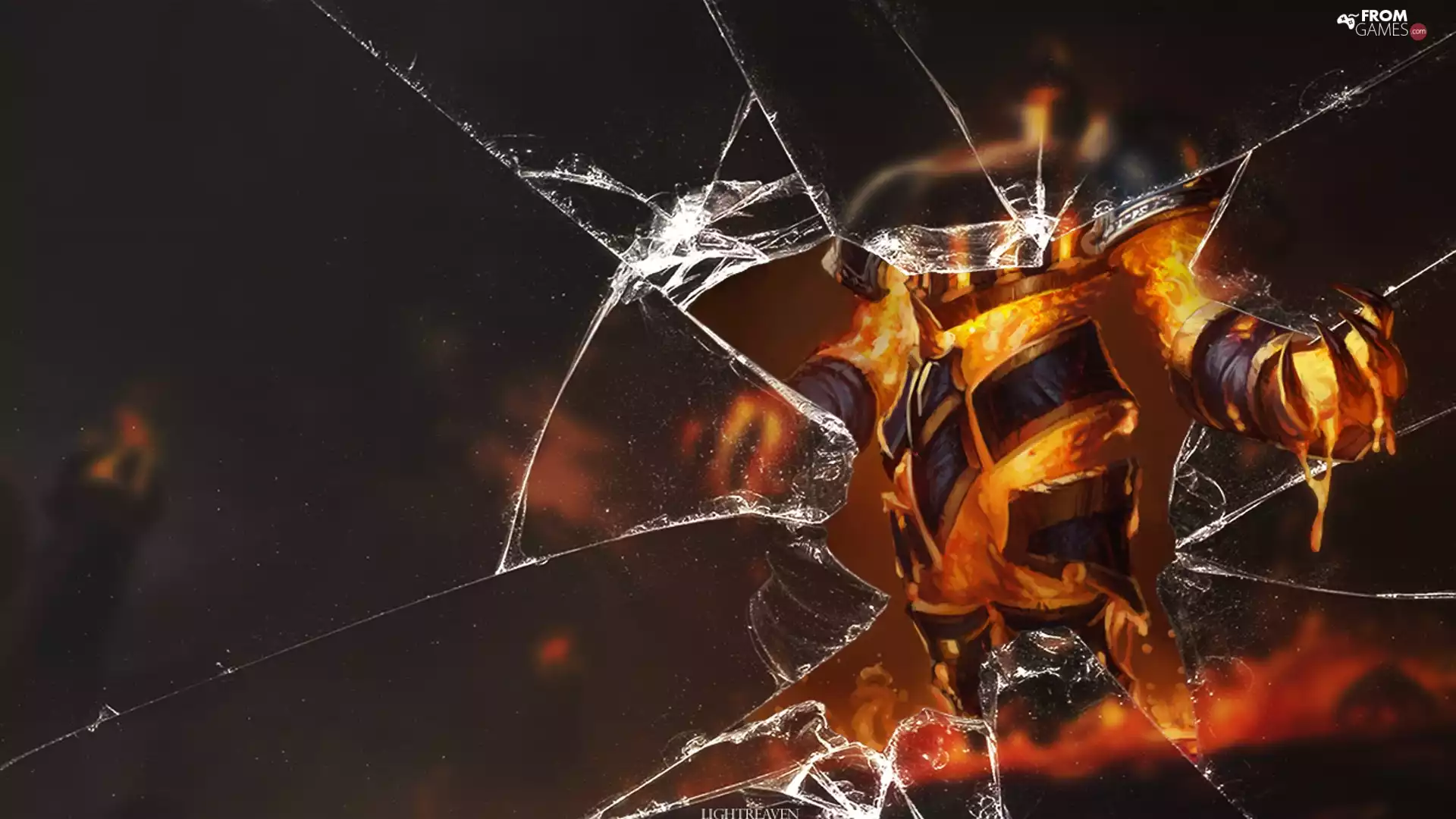 Cracked, screen, Of, Legends, League