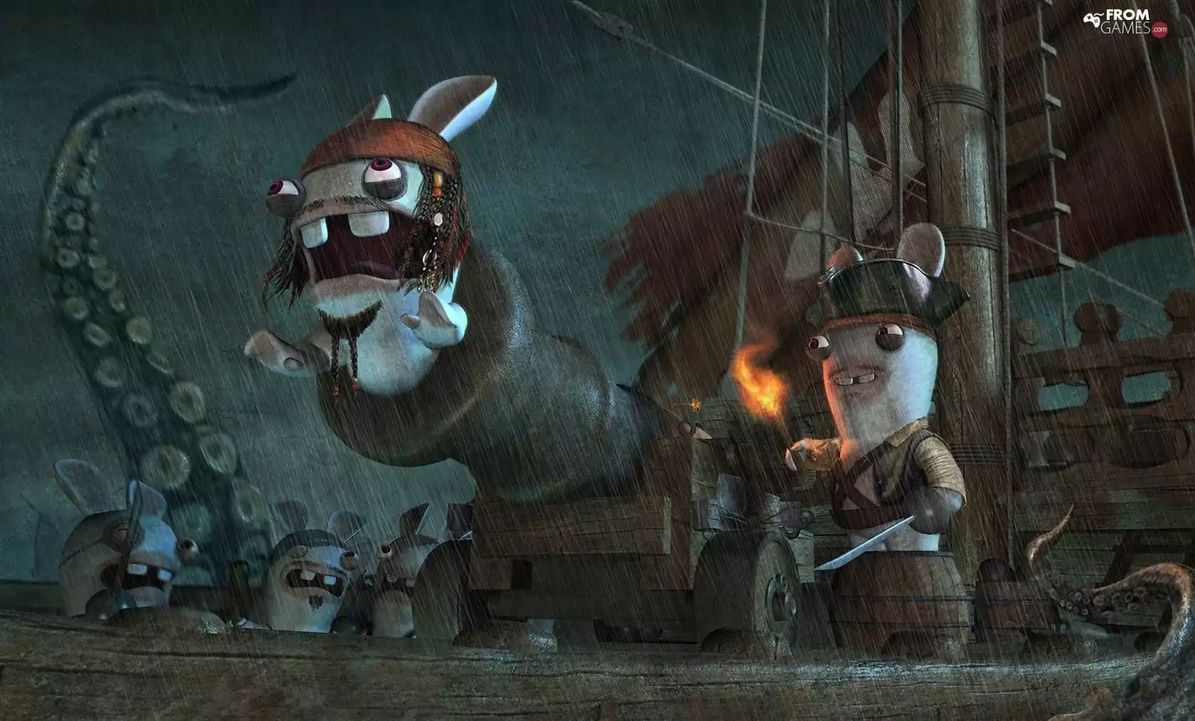 Ship, Rabbits, pirate