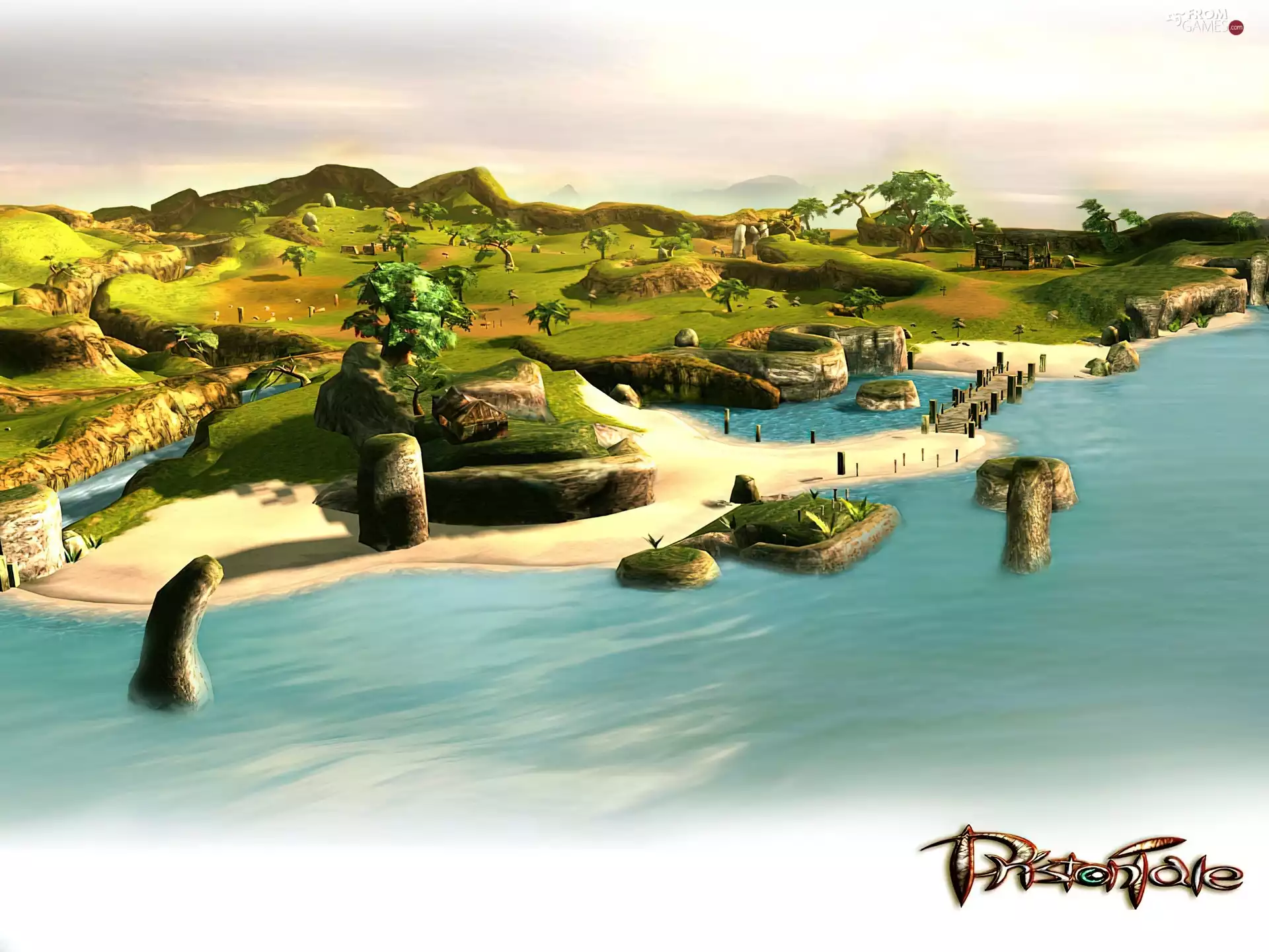 bridge, Priston Tale, trees, viewes, colony, Island