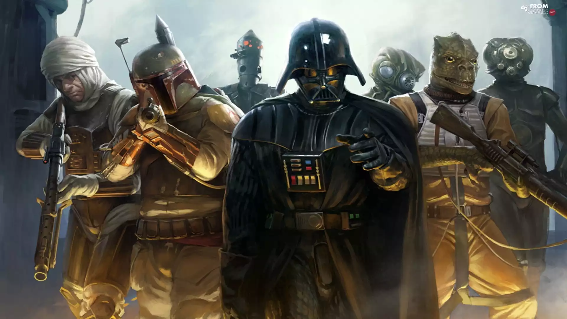 Star Wars, mask, Weapons, Characters