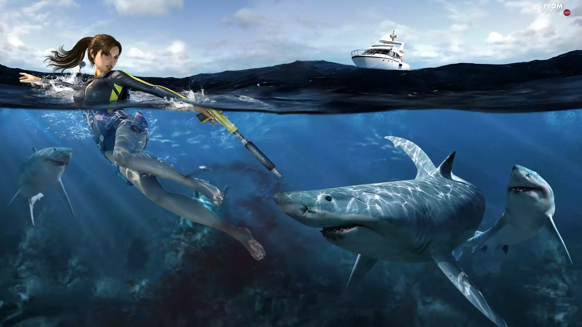 water, Women, Sharks