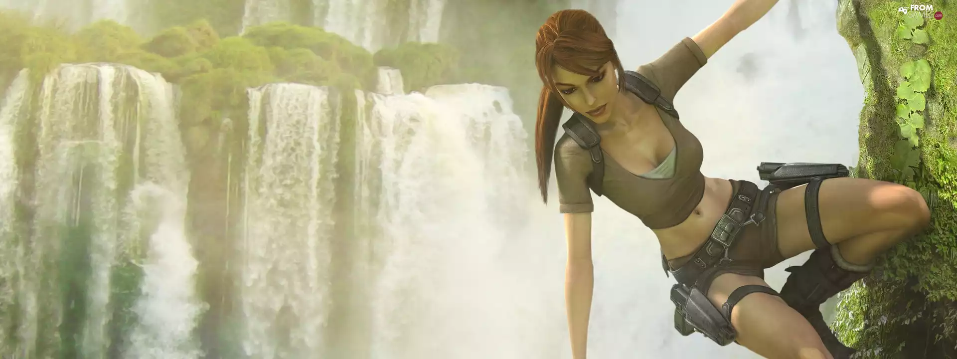 Tomb Raider, rocks, waterfall