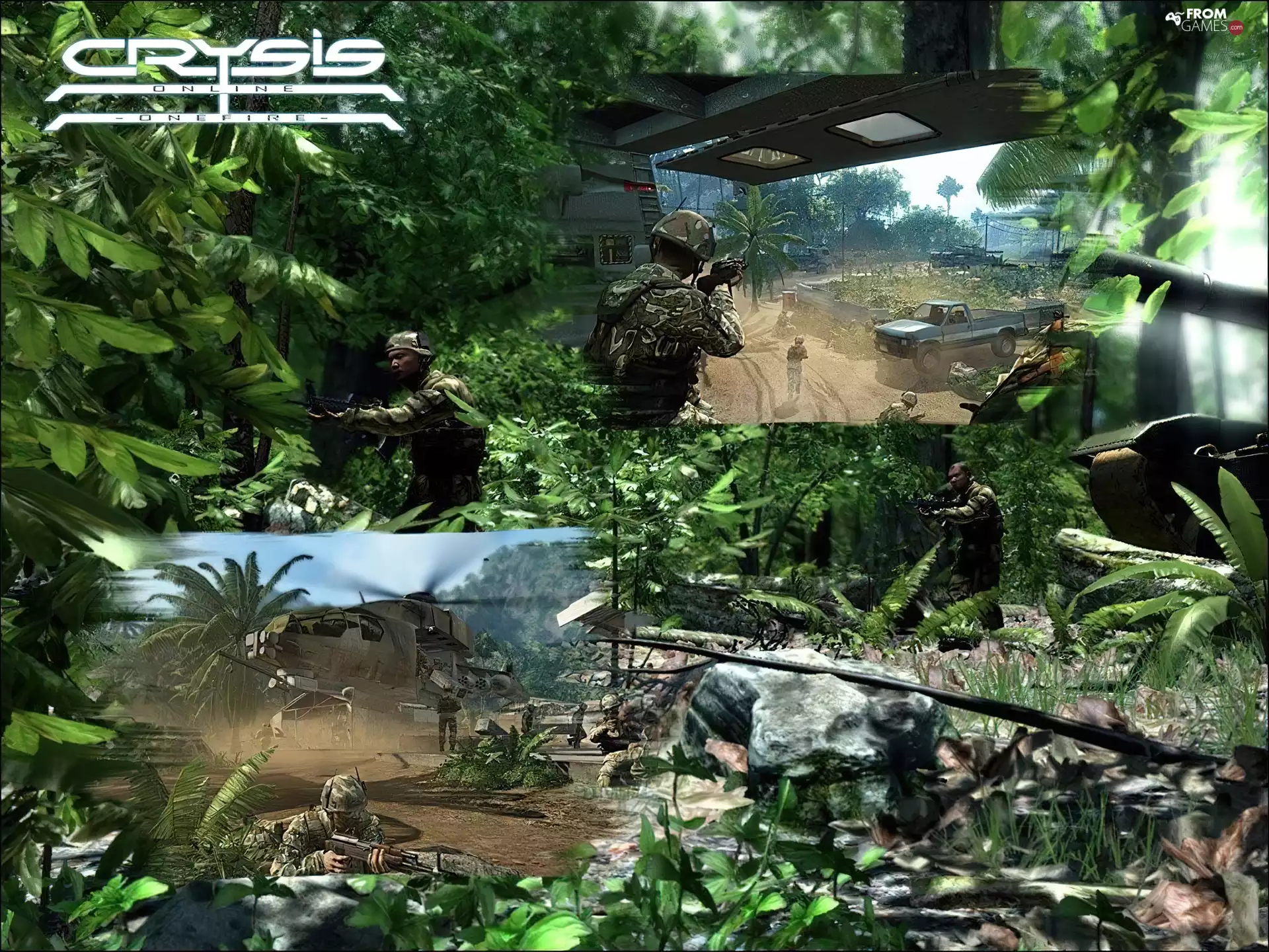 Helicopter, Weapons, jungle, soldier, Crysis